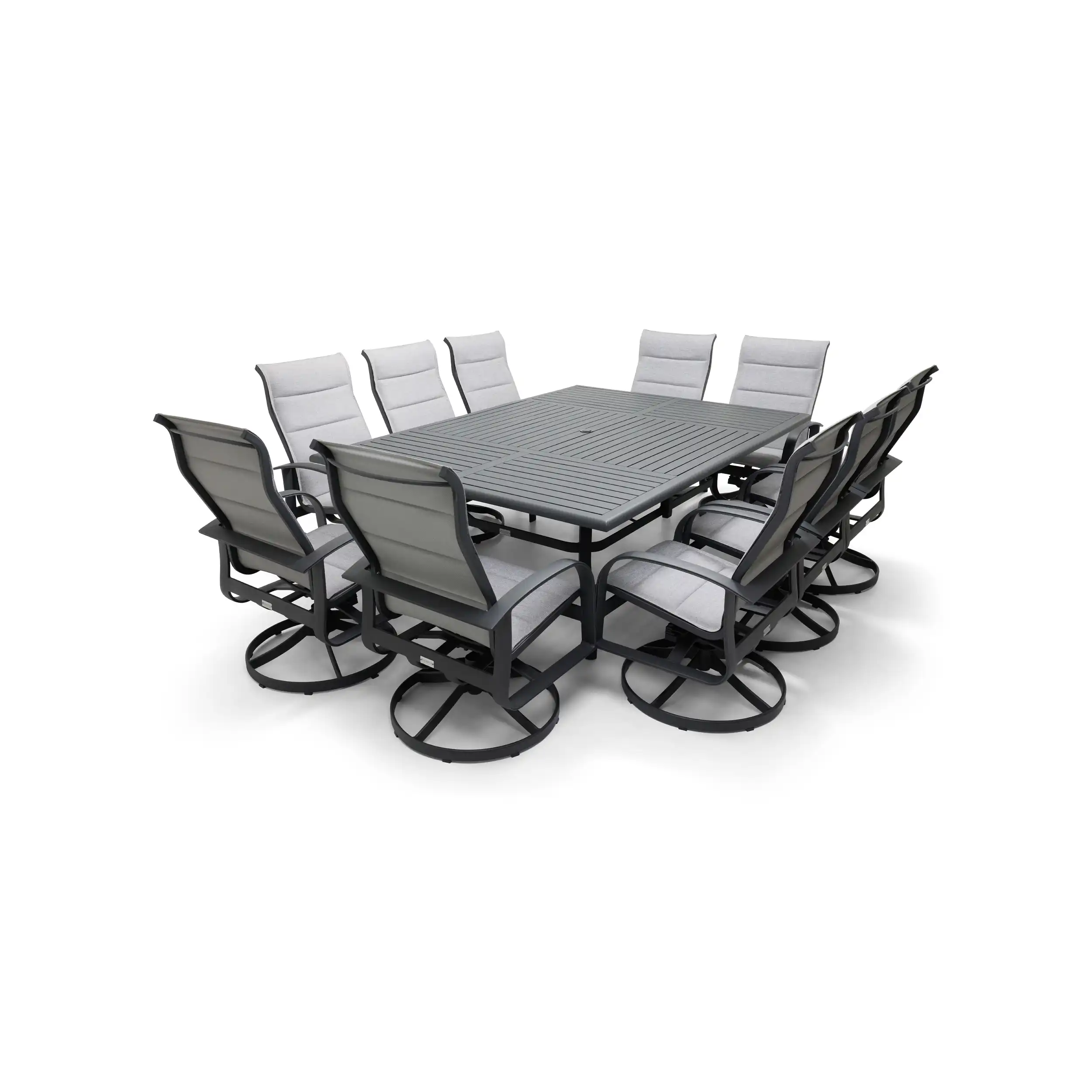 Wakefield 11 Piece Padded Sling Dining Group W/ 60"x84" Rect. Table - Image 5