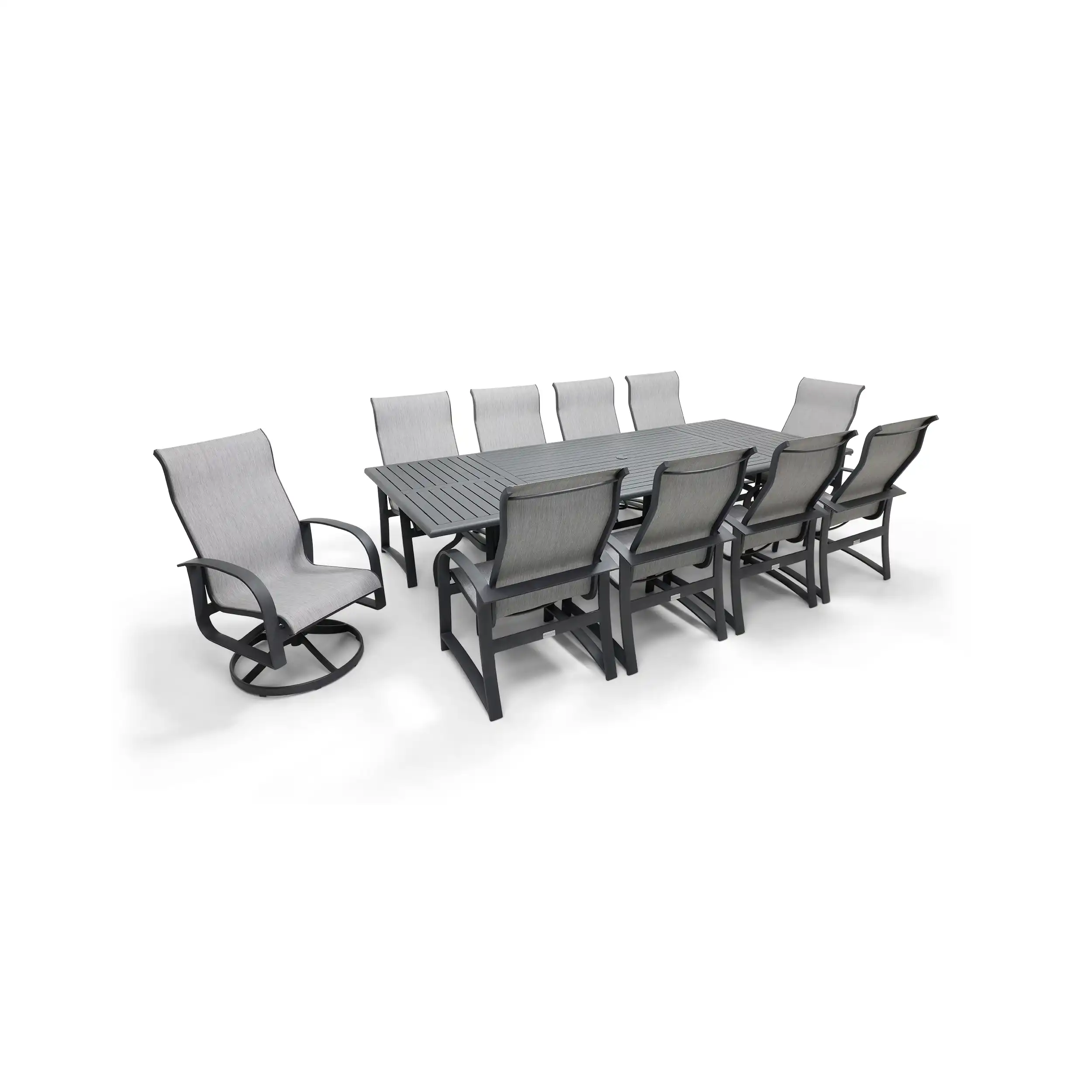 Wakefield 11 Piece Sling Dining Group W/ 44"x112" Rect. Table - Image 4