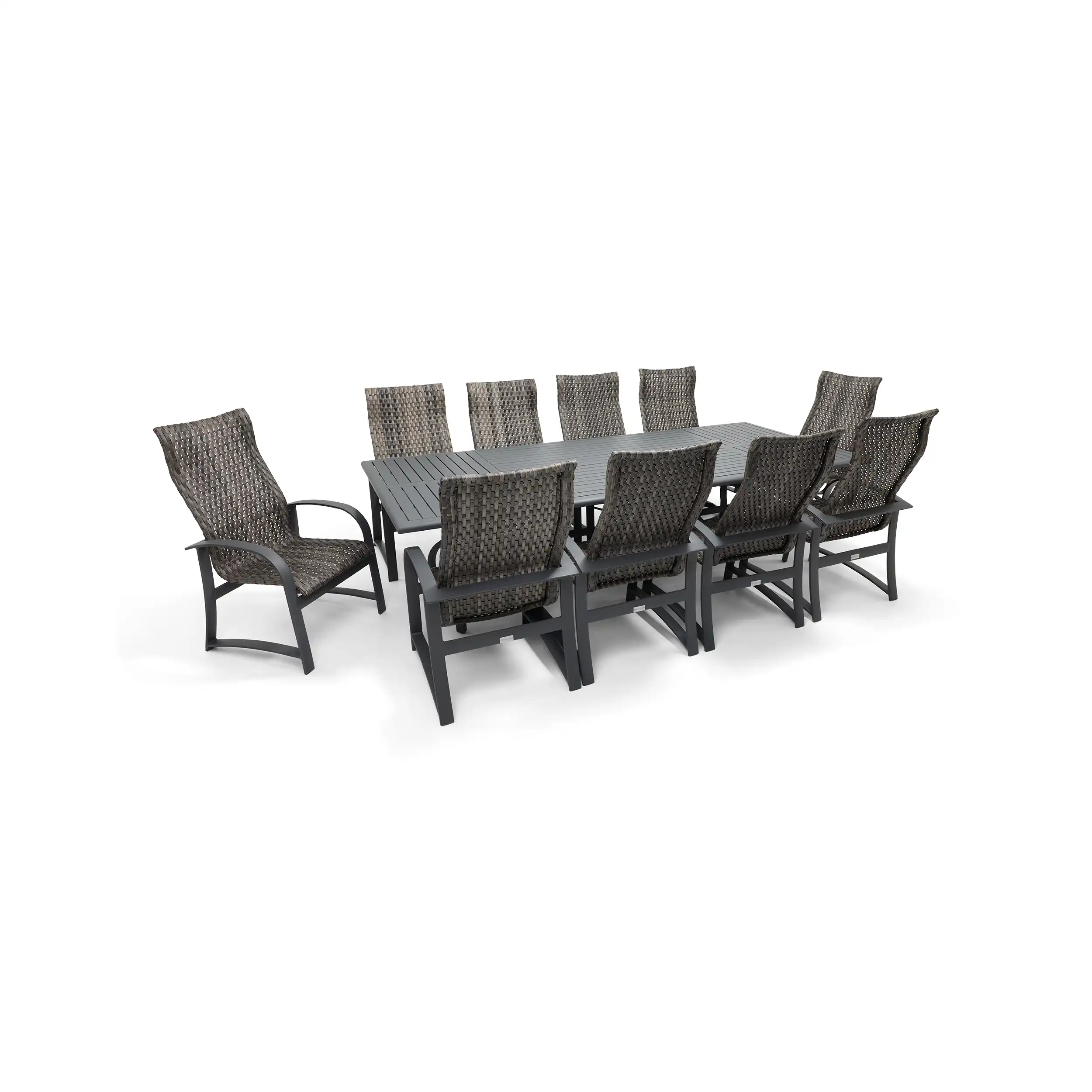 Wakefield 11 Piece Woven Dining Group W/ 44"x112" Rect. Table - Image 2