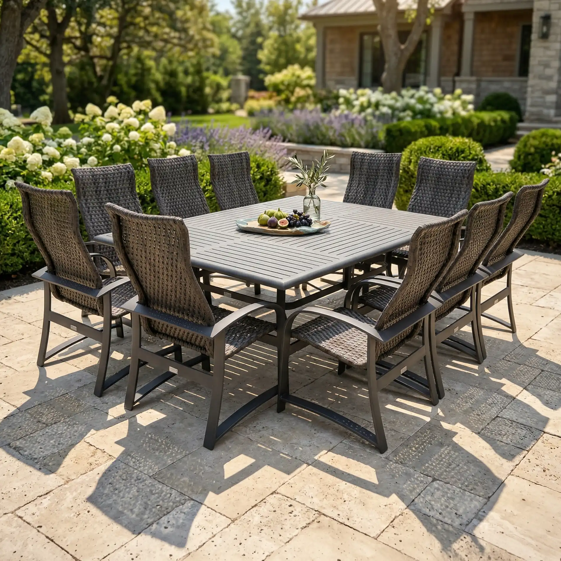 Wakefield 11 Piece Woven Dining Group W/ 60"x84" Rect. Table