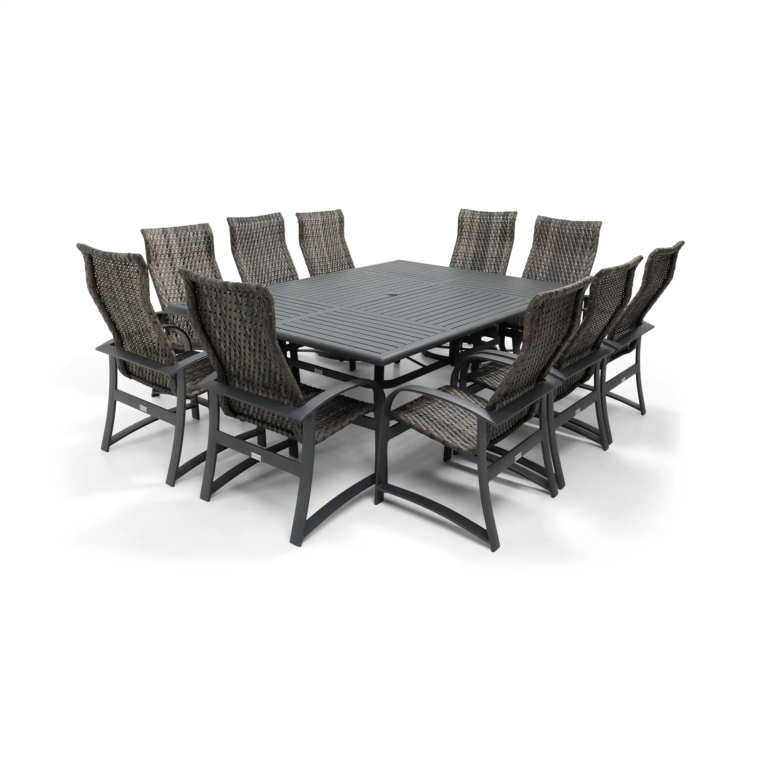 Wakefield 11 Piece Woven Dining Group W/ 60"x84" Rect. Table - Image 3