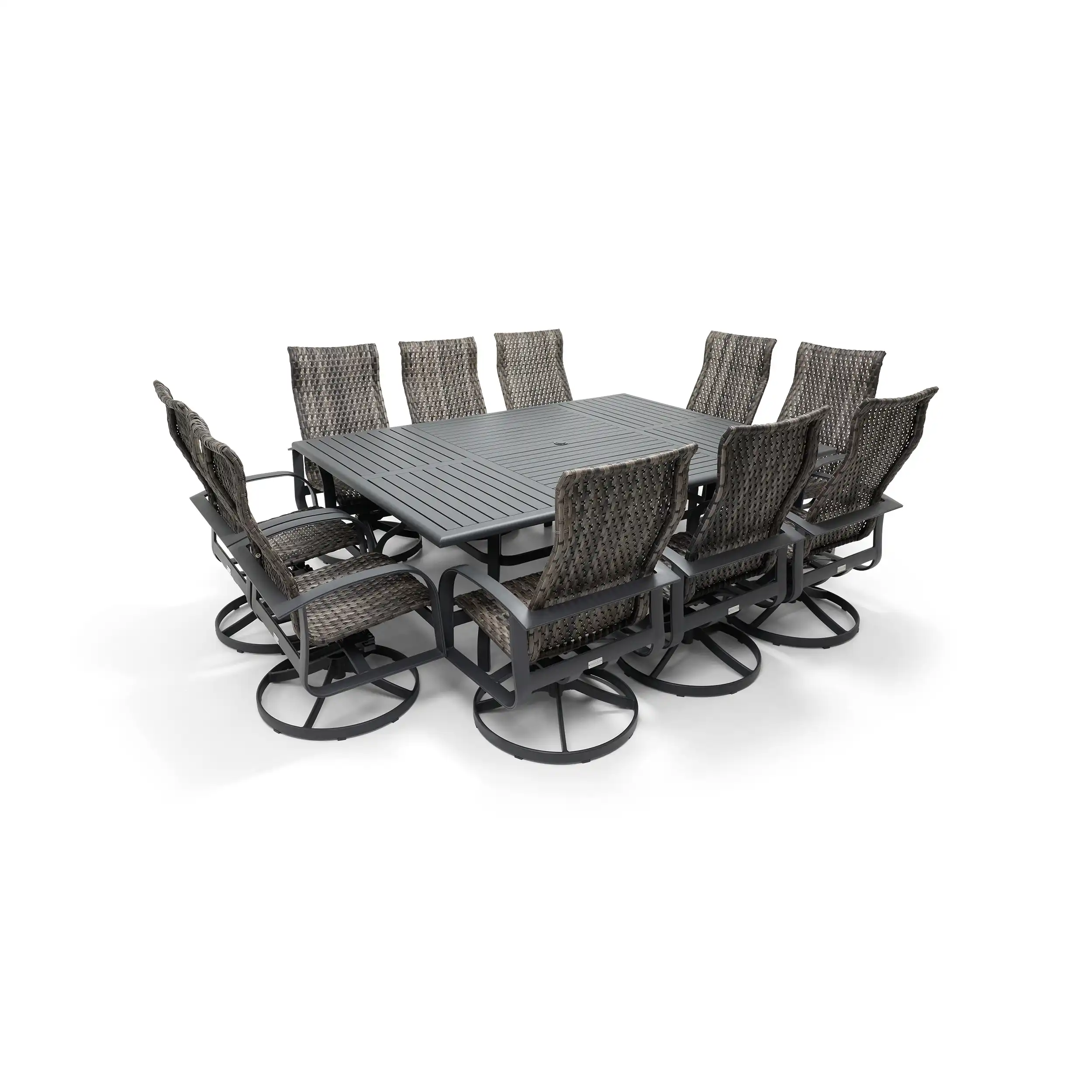 Wakefield 11 Piece Woven Dining Group W/ 60"x84" Rect. Table - Image 4
