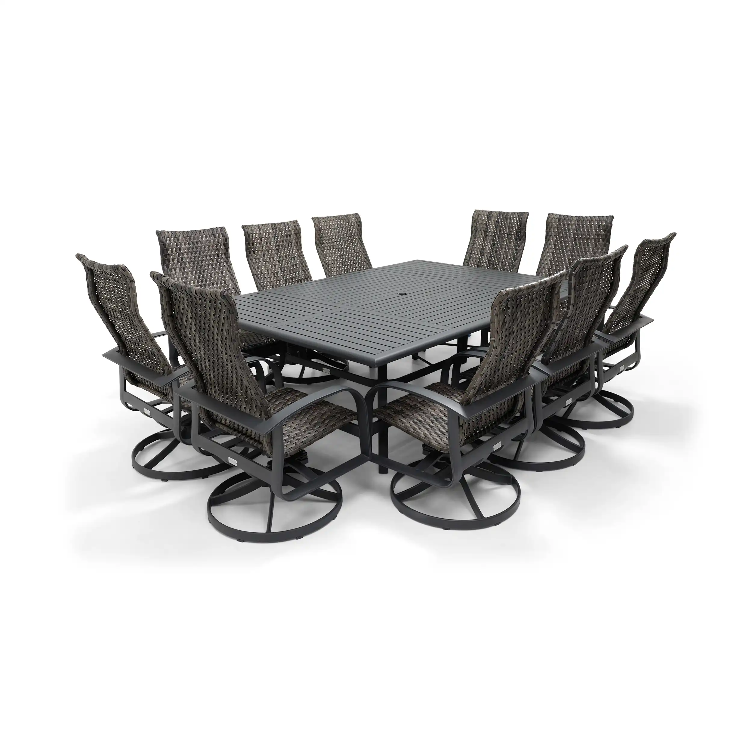 Wakefield 11 Piece Woven Dining Group W/ 60"x84" Rect. Table - Image 5