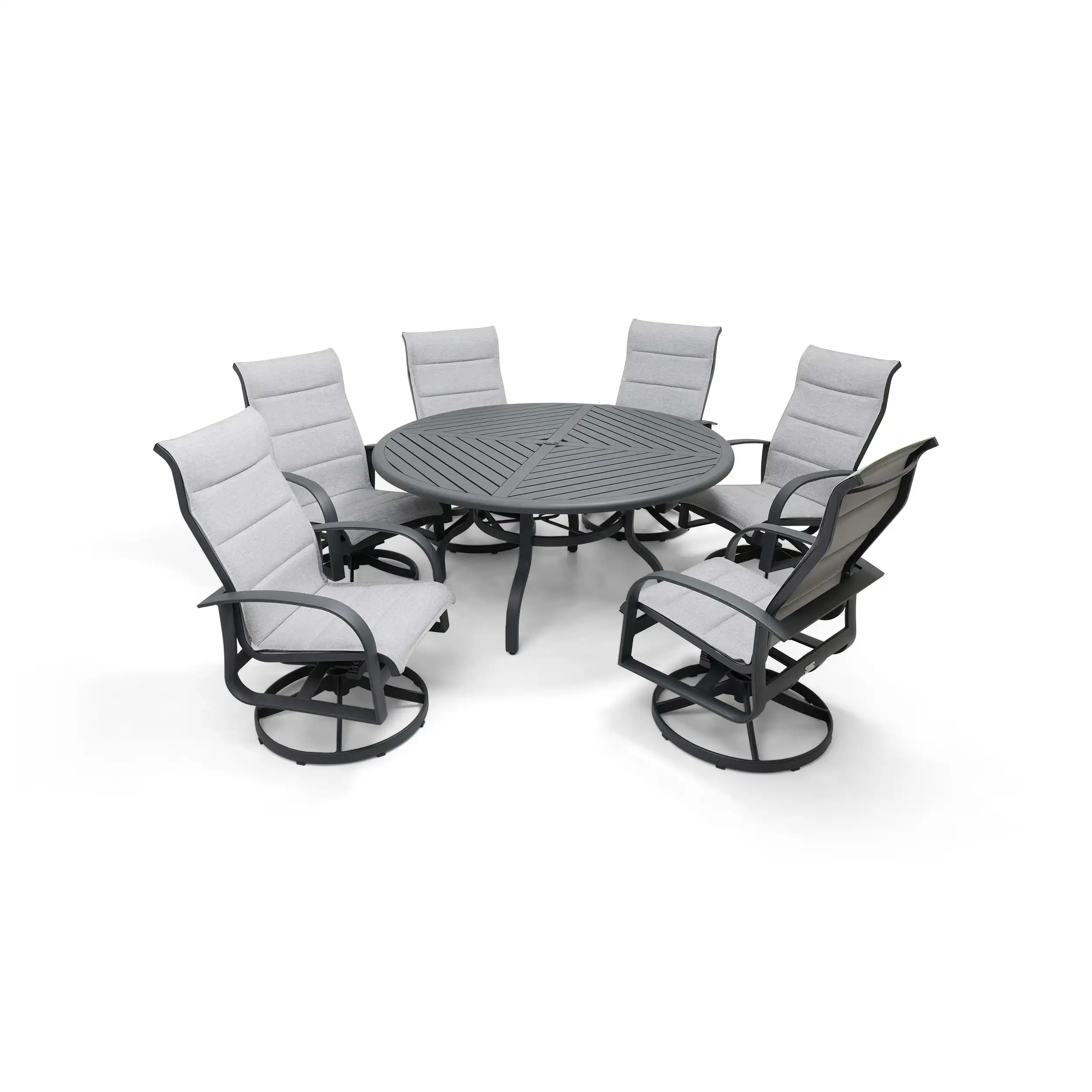 Wakefield 7 Piece Padded Sling Round Dining Group - Image 5