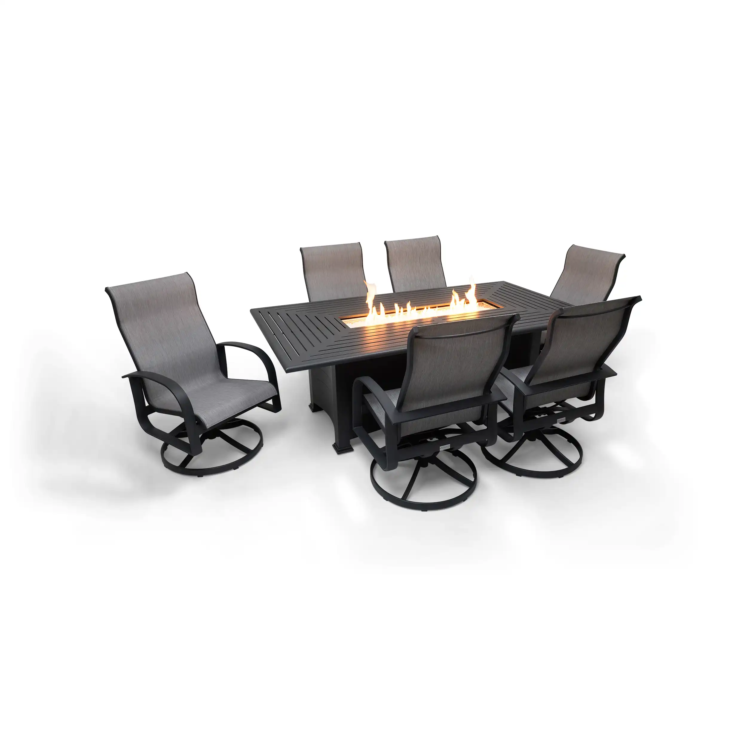 Wakefield 7 Piece Sling Firepit Dining Group - Image 10
