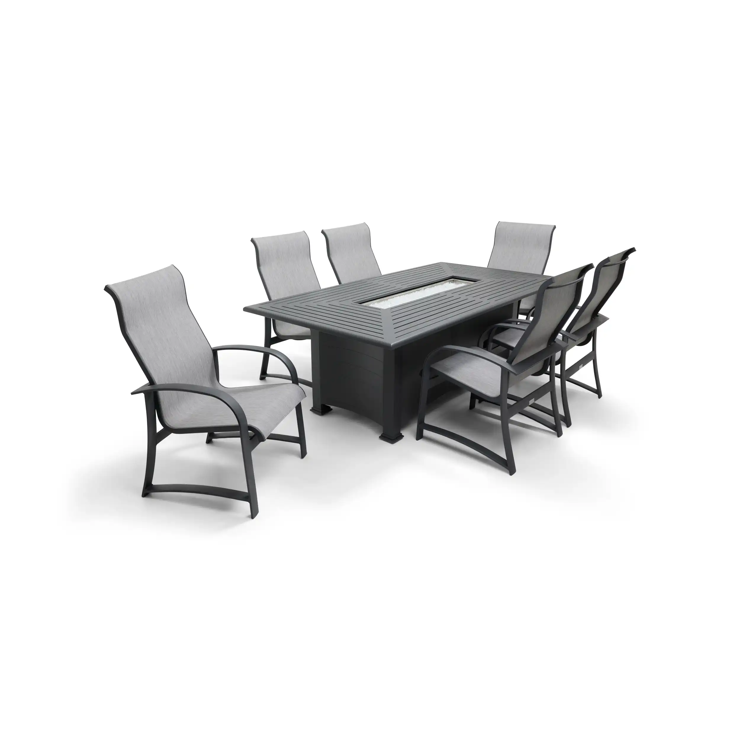 Wakefield 7 Piece Sling Firepit Dining Group - Image 3