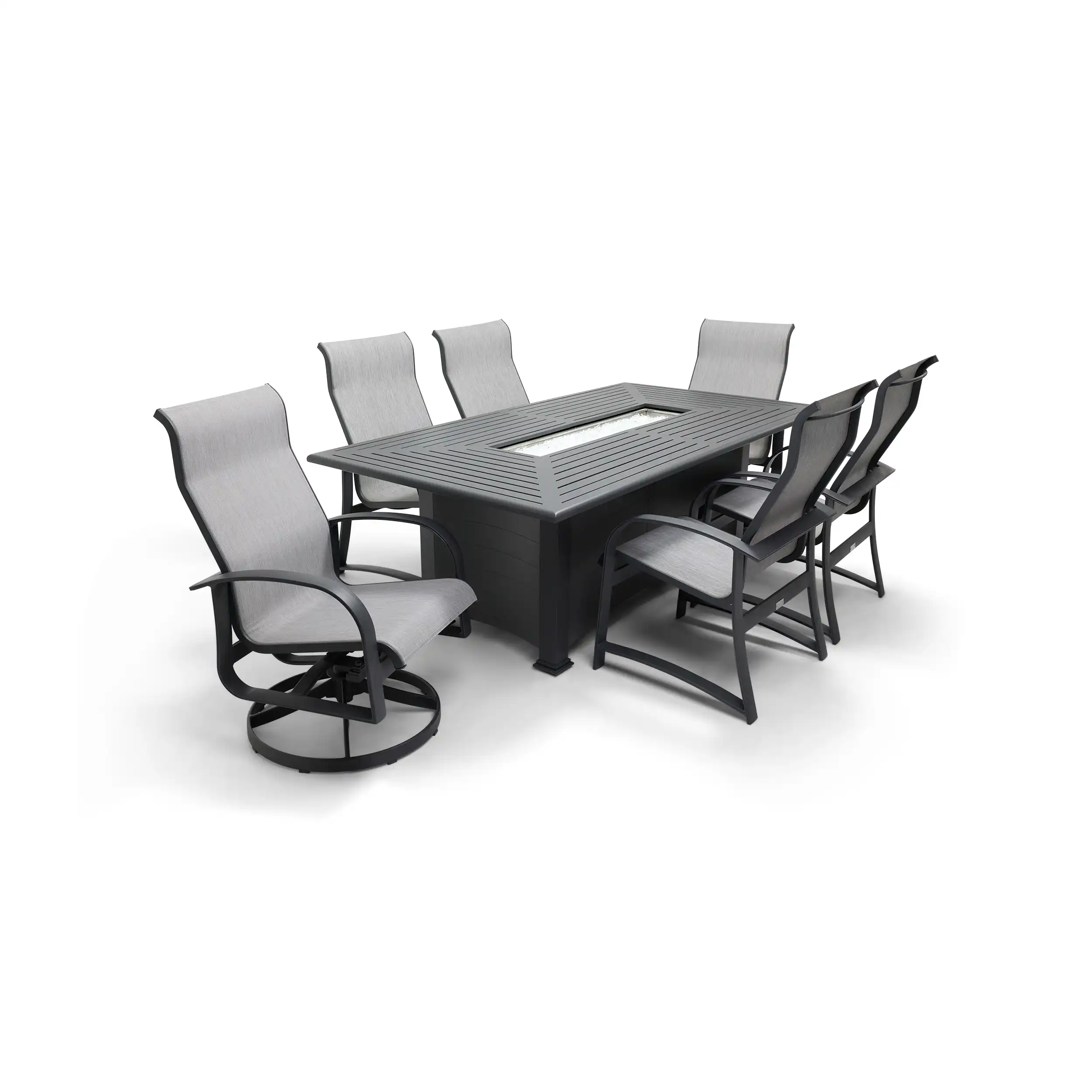 Wakefield 7 Piece Sling Firepit Dining Group - Image 5