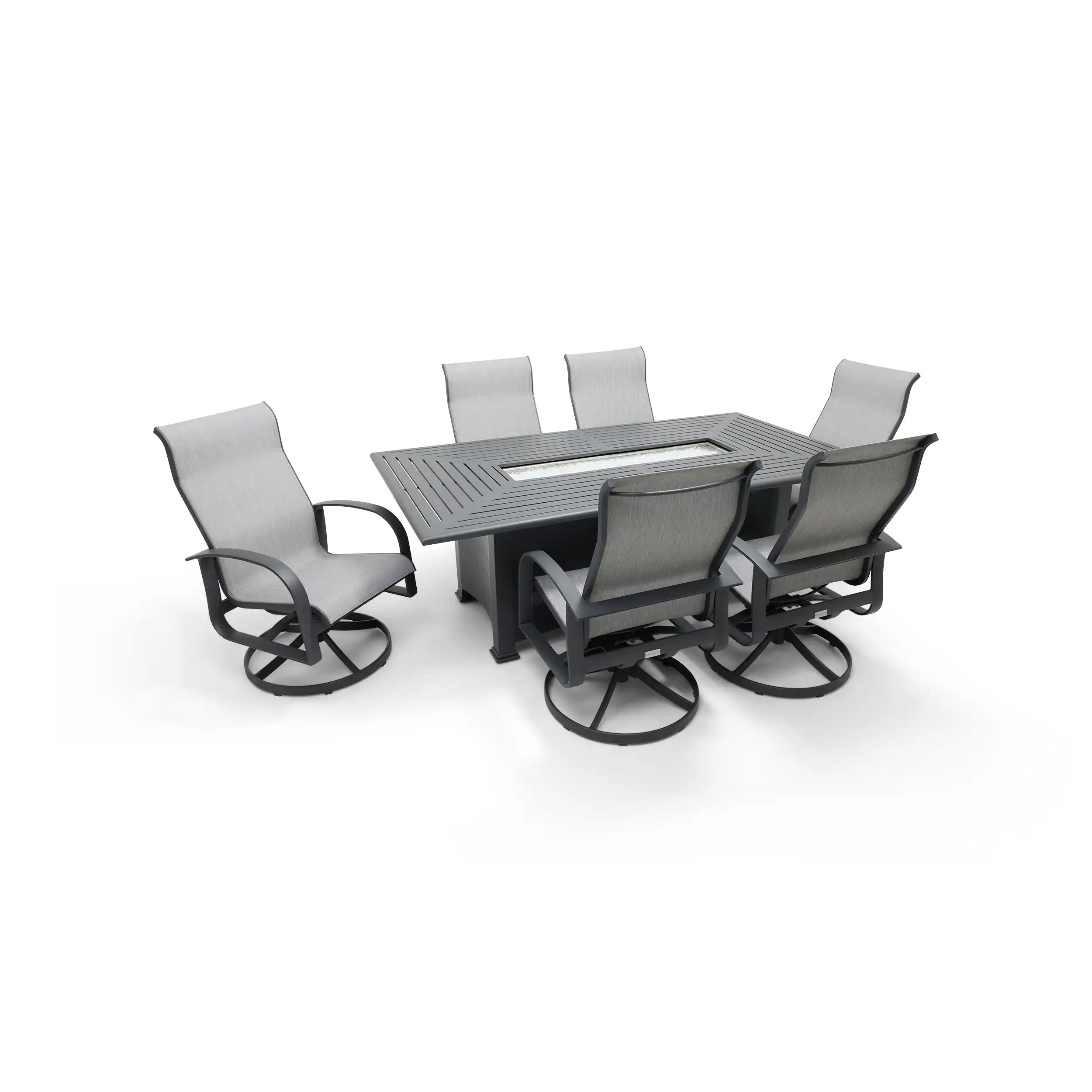 Wakefield 7 Piece Sling Firepit Dining Group - Image 6