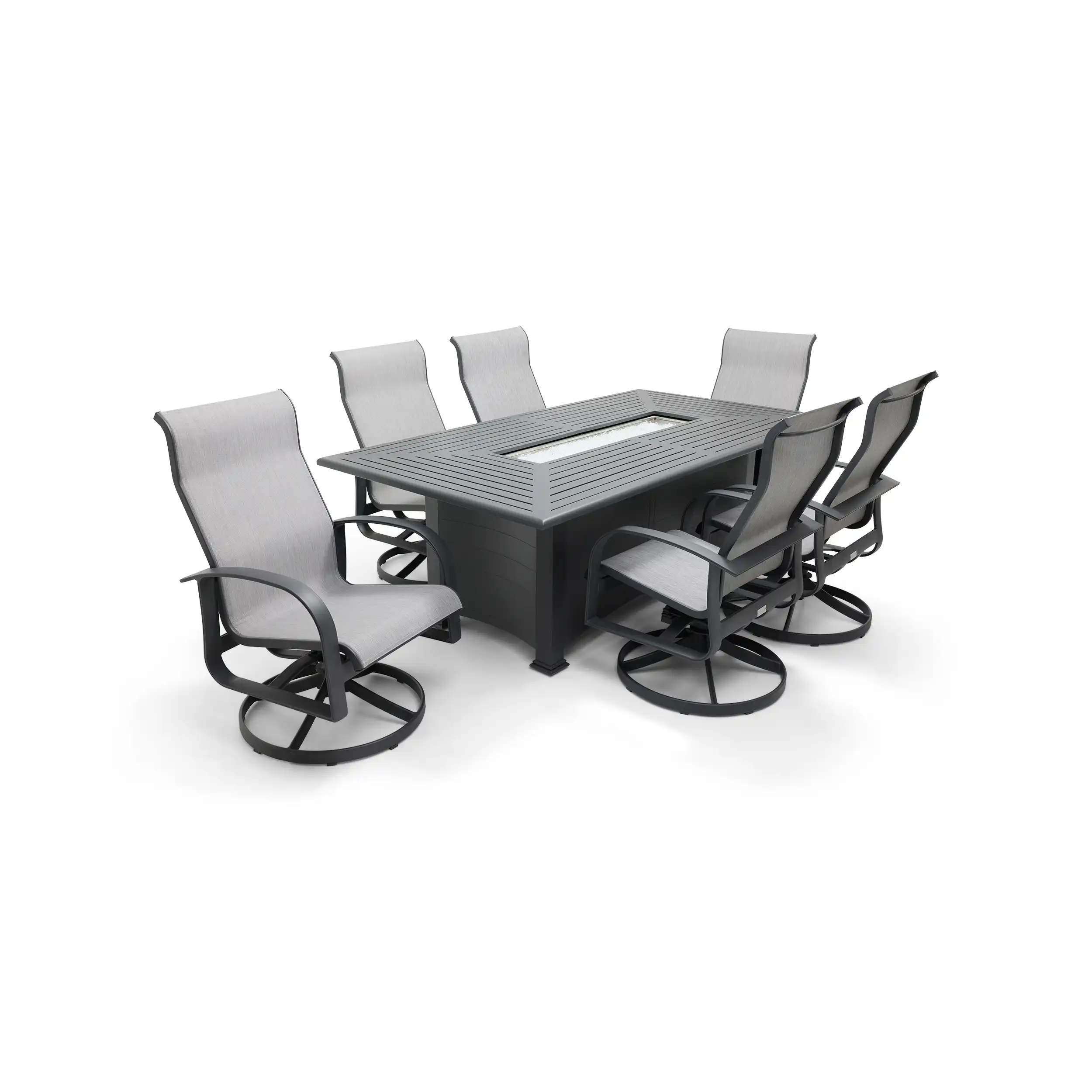 Wakefield 7 Piece Sling Firepit Dining Group - Image 7