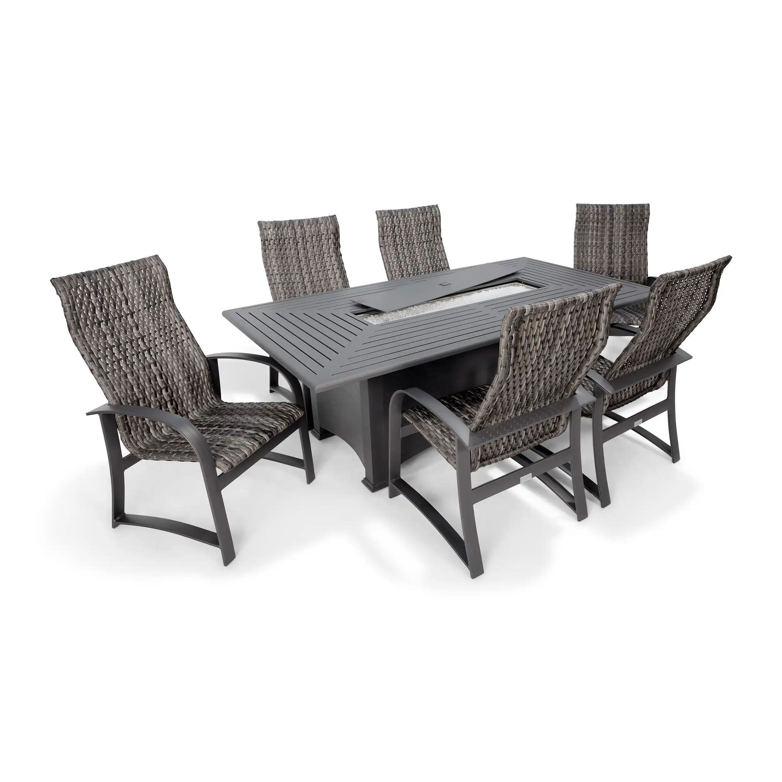 Wakefield 7 Piece Woven Firepit Dining Group - Image 2