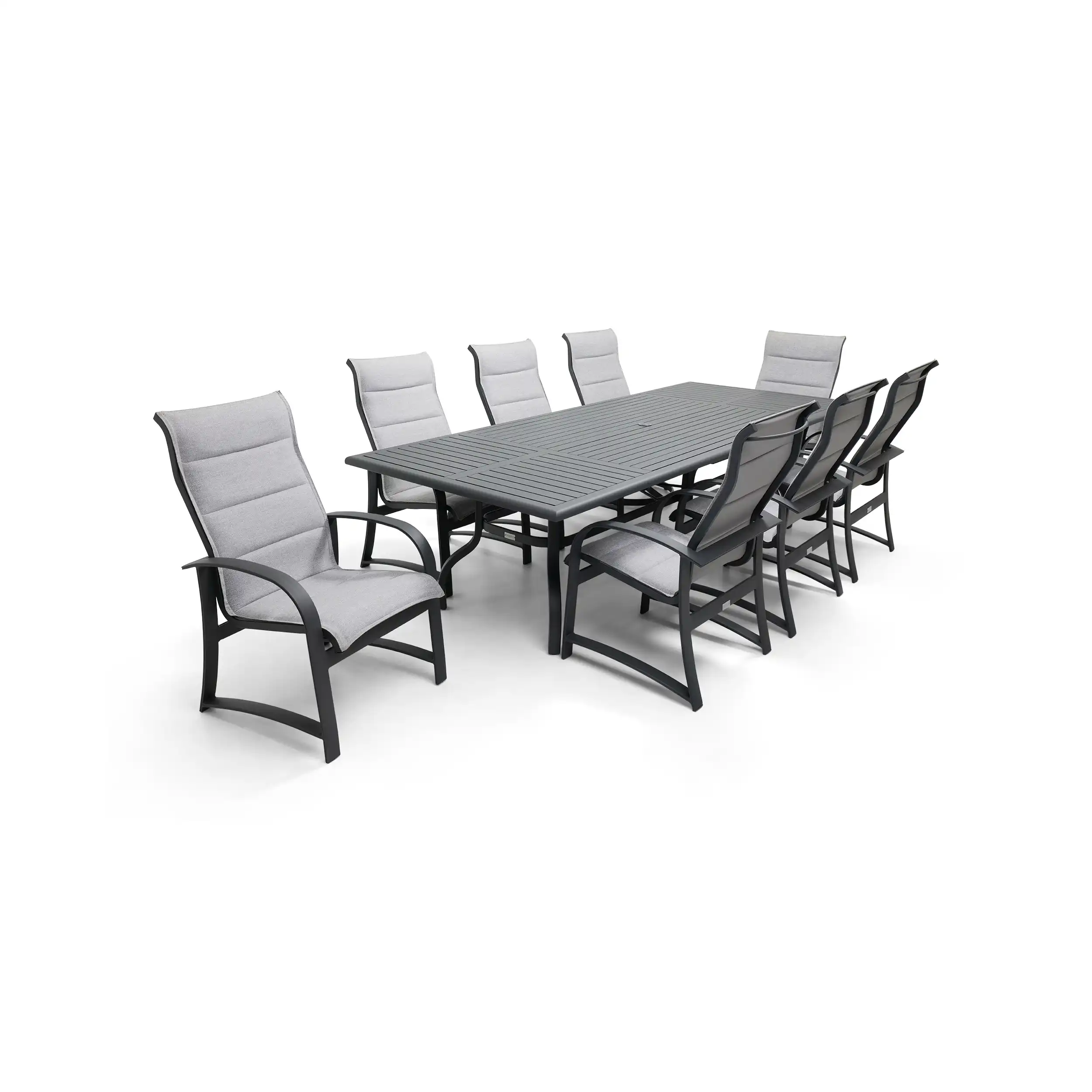 Wakefield 9 Piece Padded Sling Dining Group W/ 44"x112" Rect. Table - Image 3
