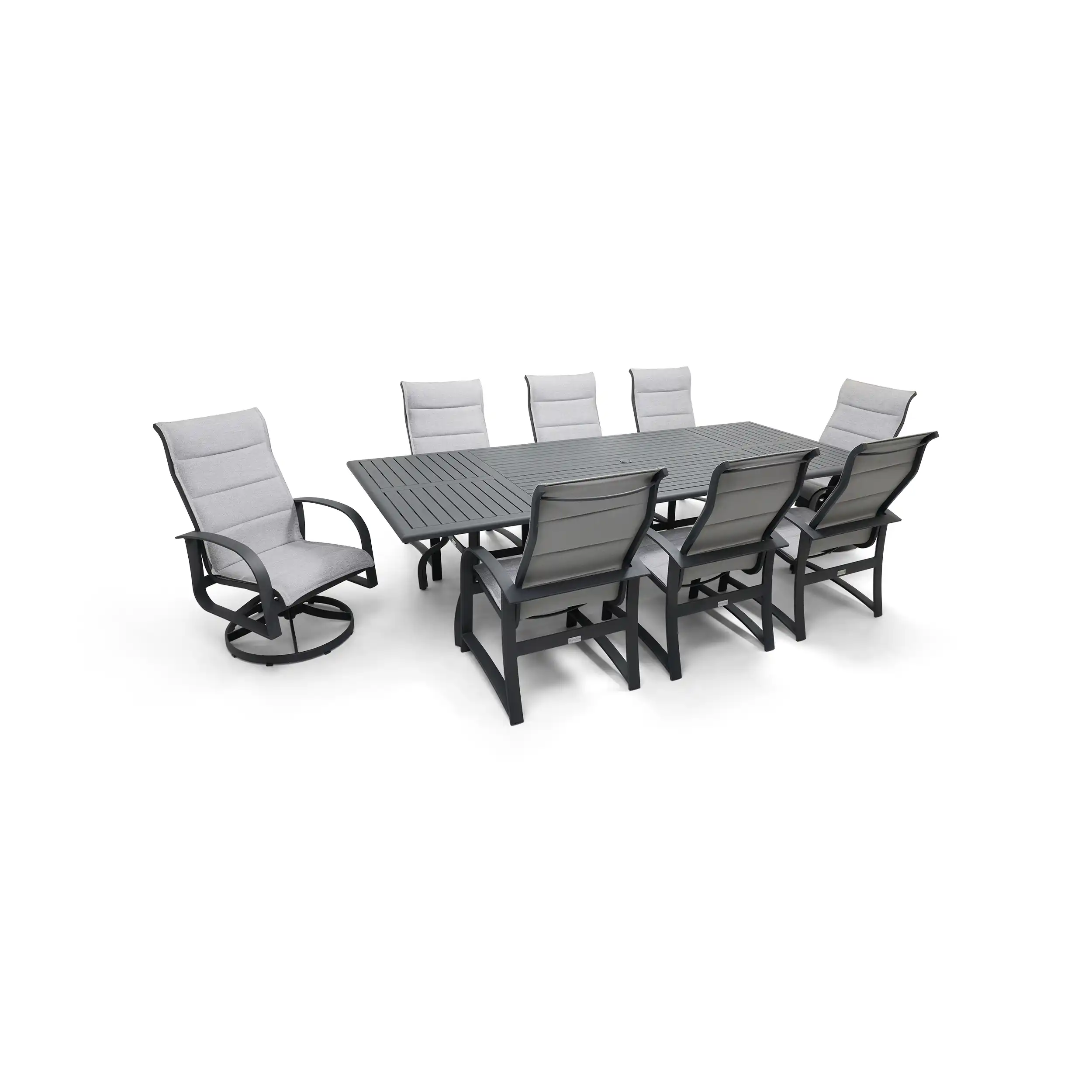 Wakefield 9 Piece Padded Sling Dining Group W/ 44"x112" Rect. Table - Image 4