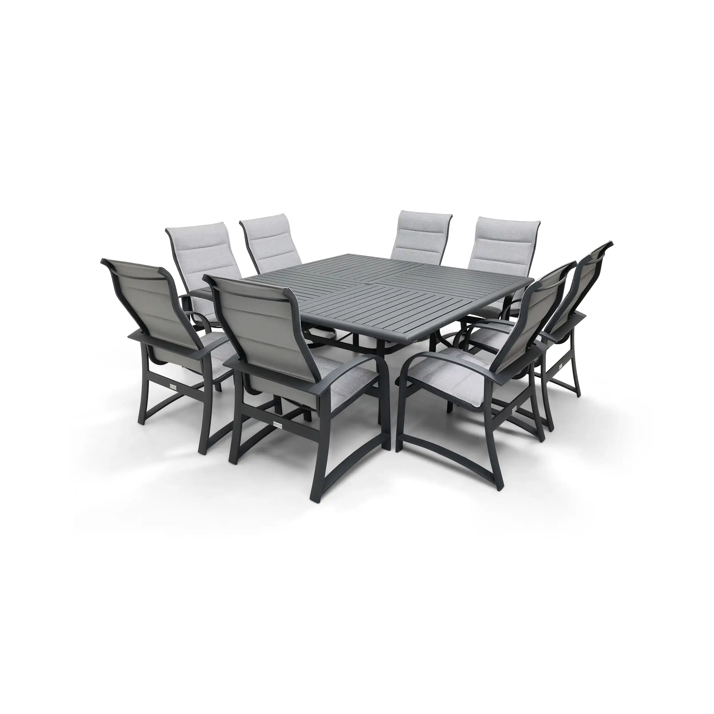 Wakefield 9 Piece Padded Sling Square Dining Group - Image 3