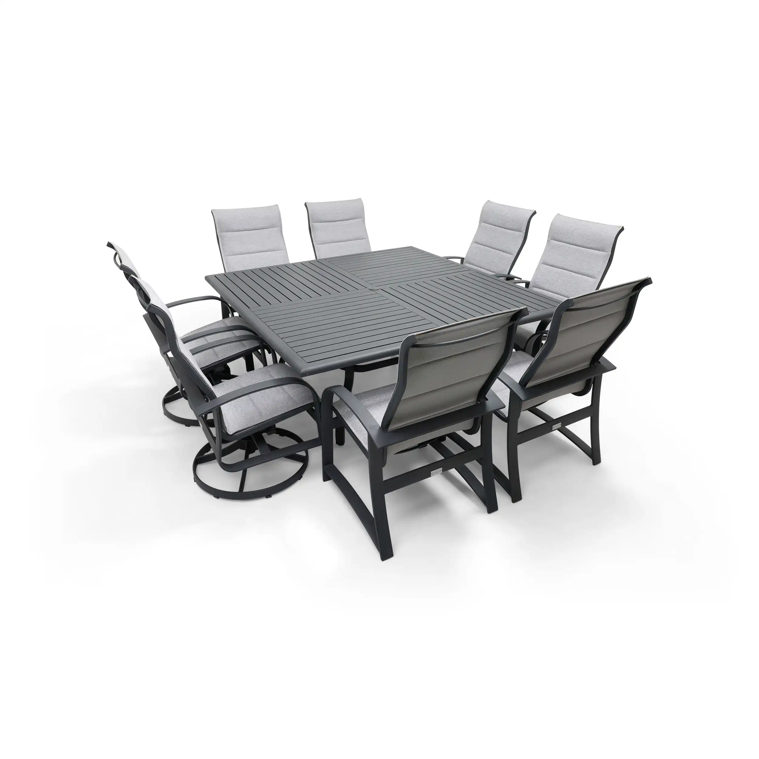 Wakefield 9 Piece Padded Sling Square Dining Group - Image 4