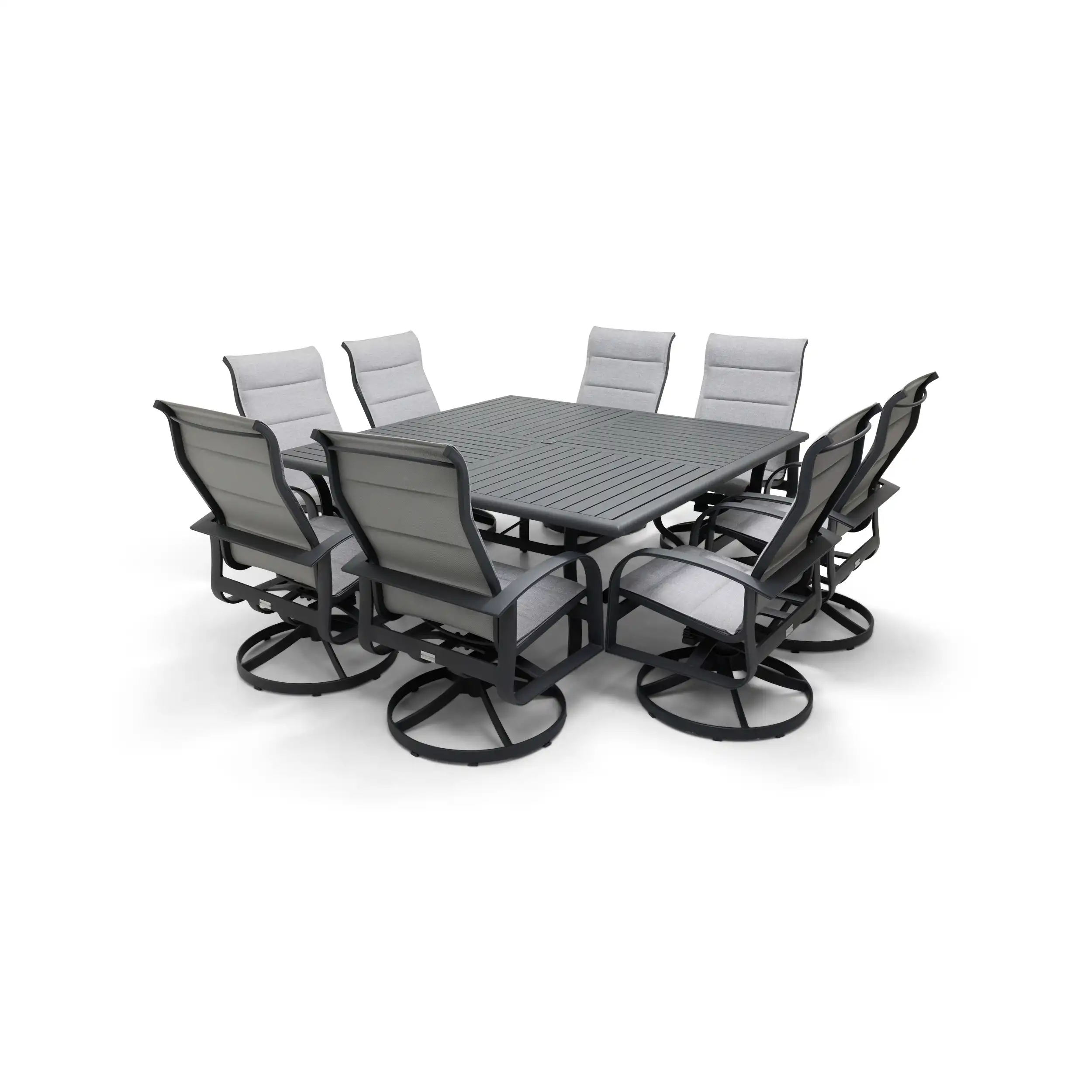 Wakefield 9 Piece Padded Sling Square Dining Group - Image 7