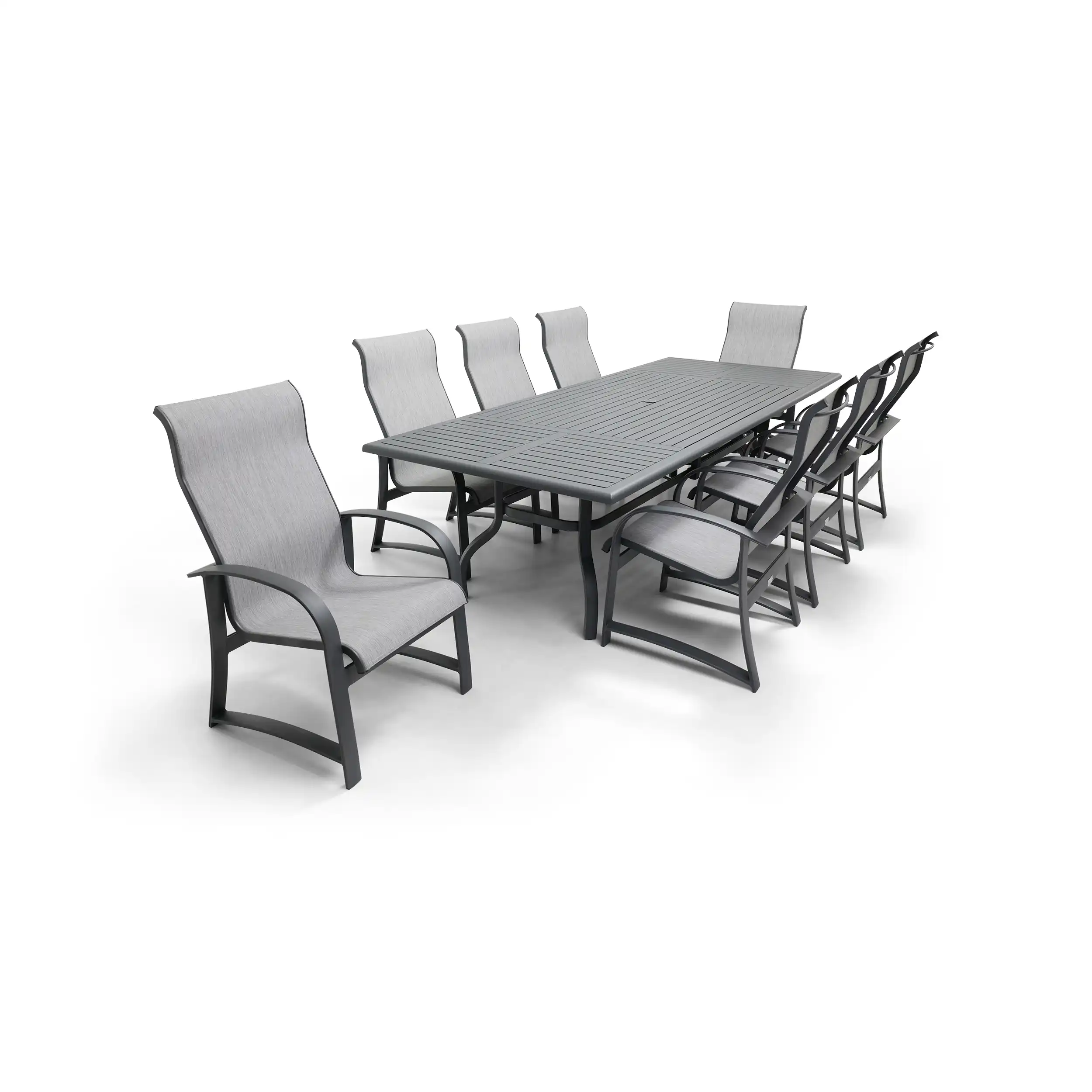 Wakefield 9 Piece Sling Dining Group W/ 44"x112" Rect. Table - Image 3