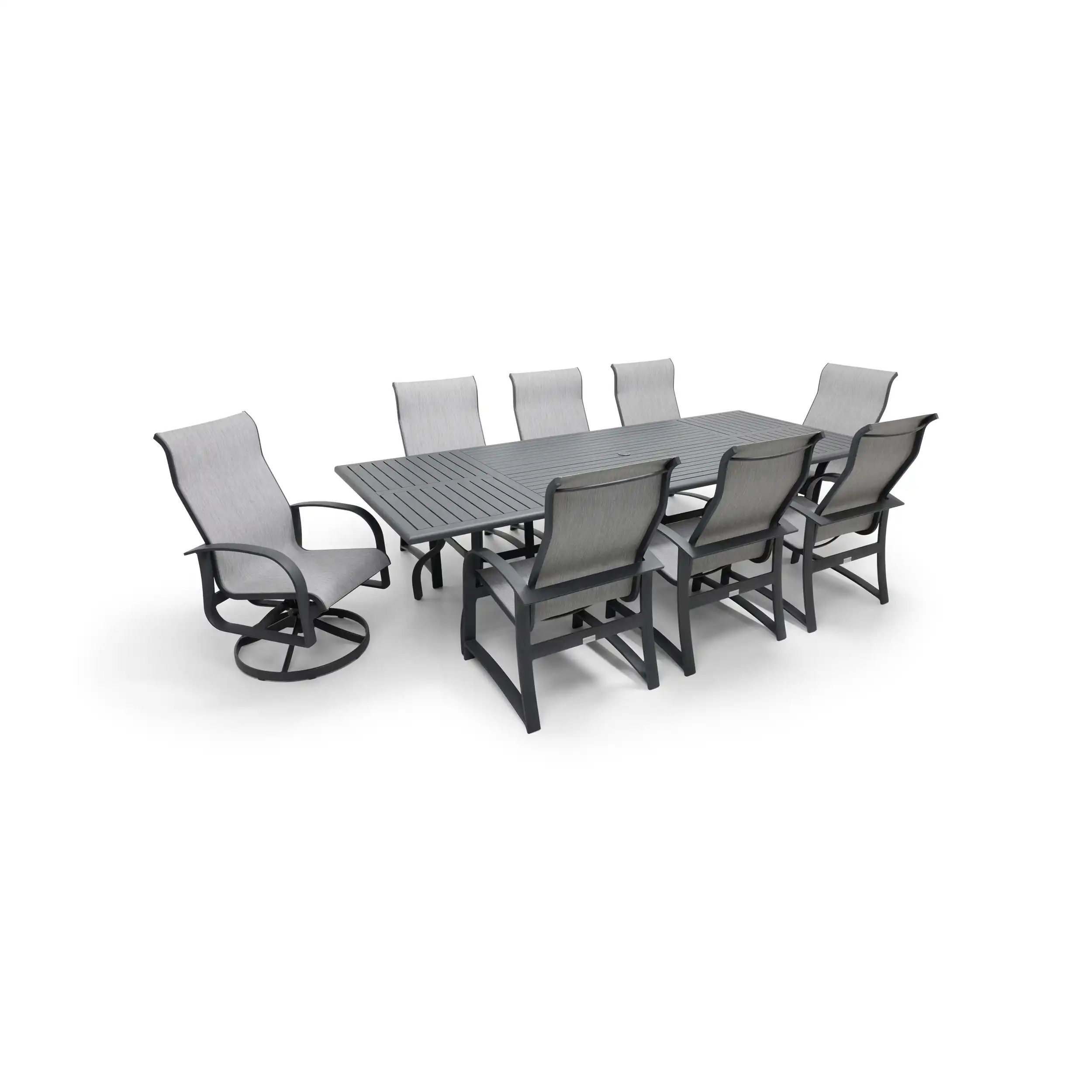 Wakefield 9 Piece Sling Dining Group W/ 44"x112" Rect. Table - Image 4