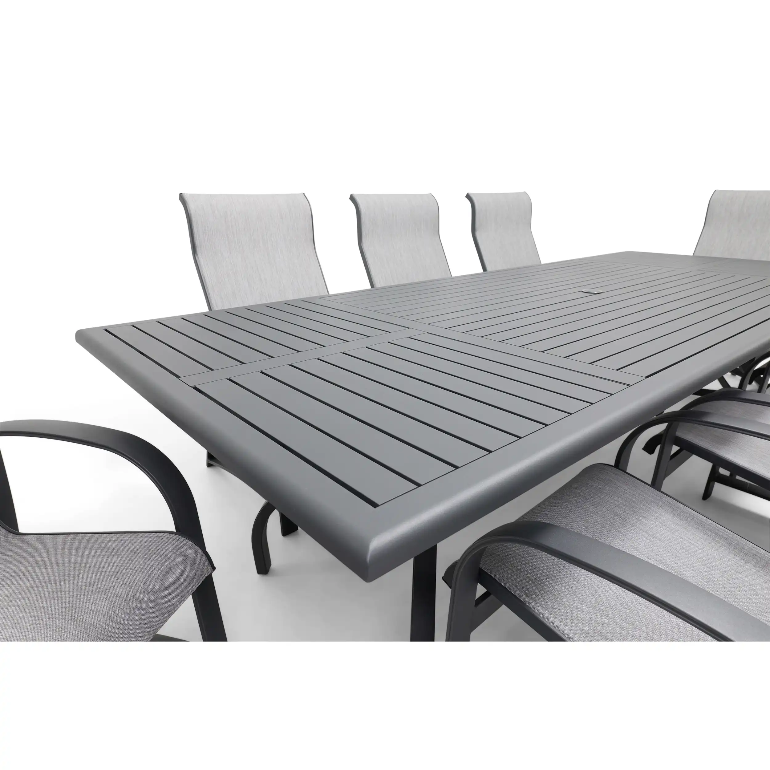 Wakefield 9 Piece Sling Dining Group W/ 44"x112" Rect. Table - Image 9