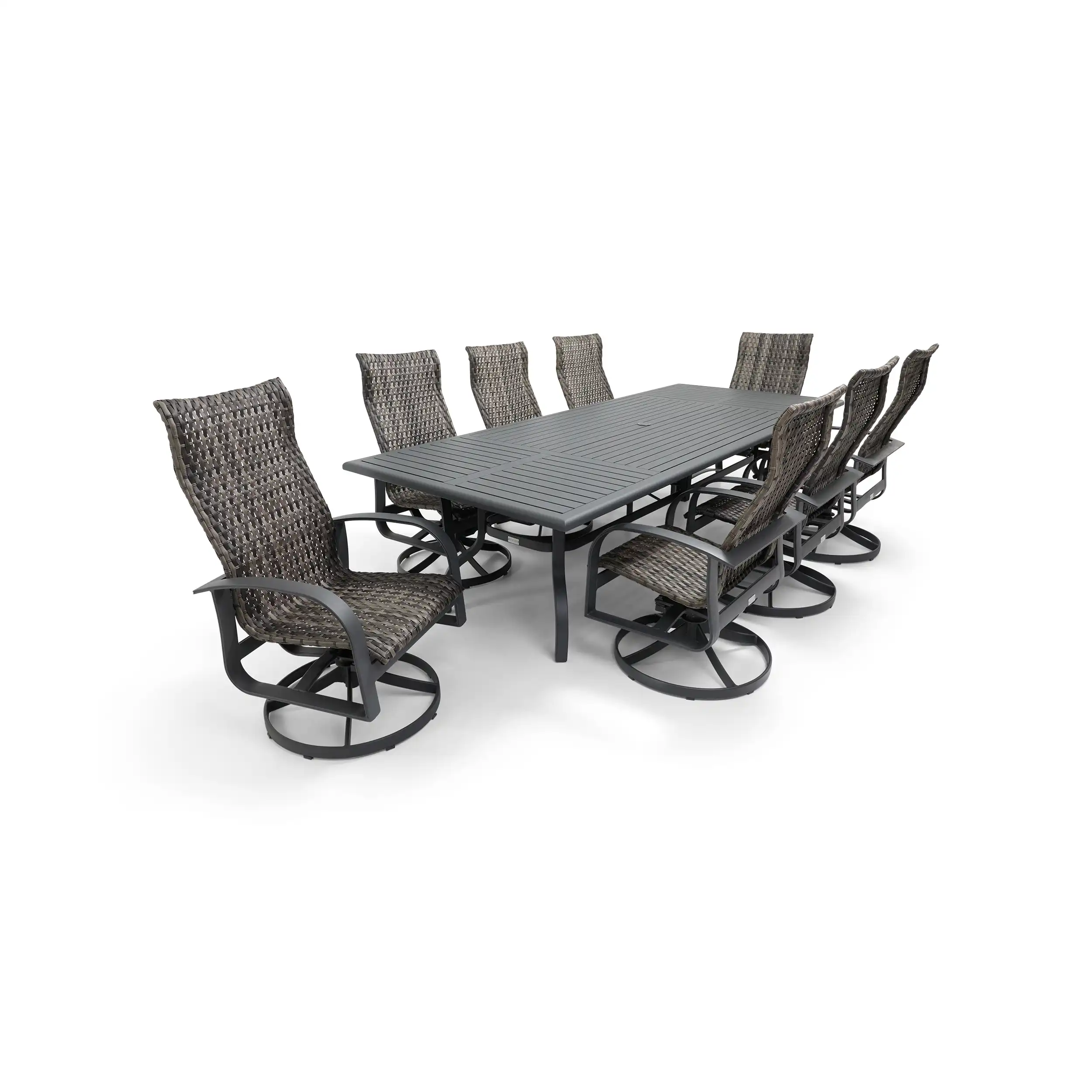 Wakefield 9 Piece Woven Dining Group W/ 44"x112" Rect. Table - Image 8