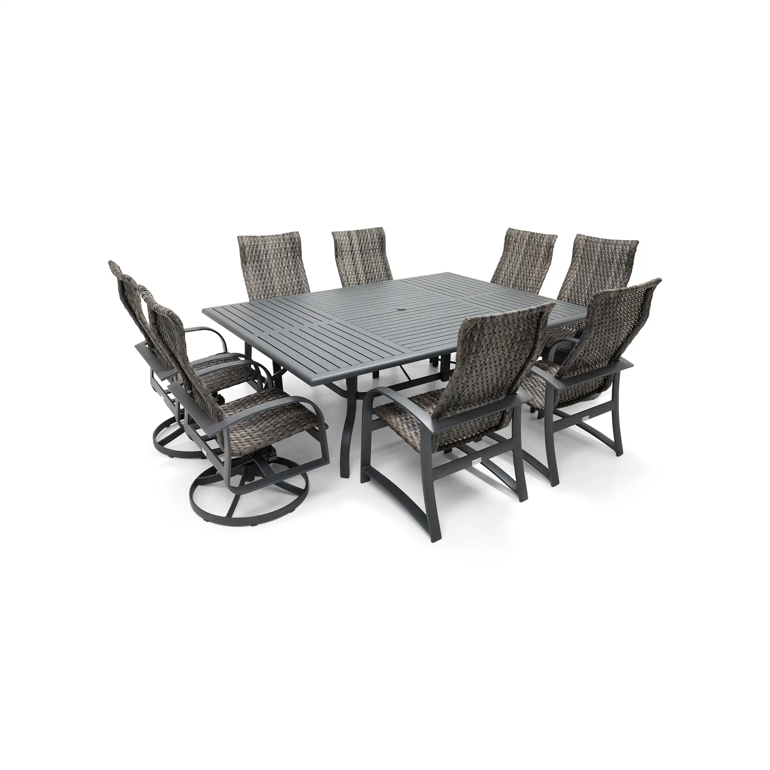 Wakefield 9 Piece Woven Dining Group W/ 60"x84" Rect. Table - Image 3