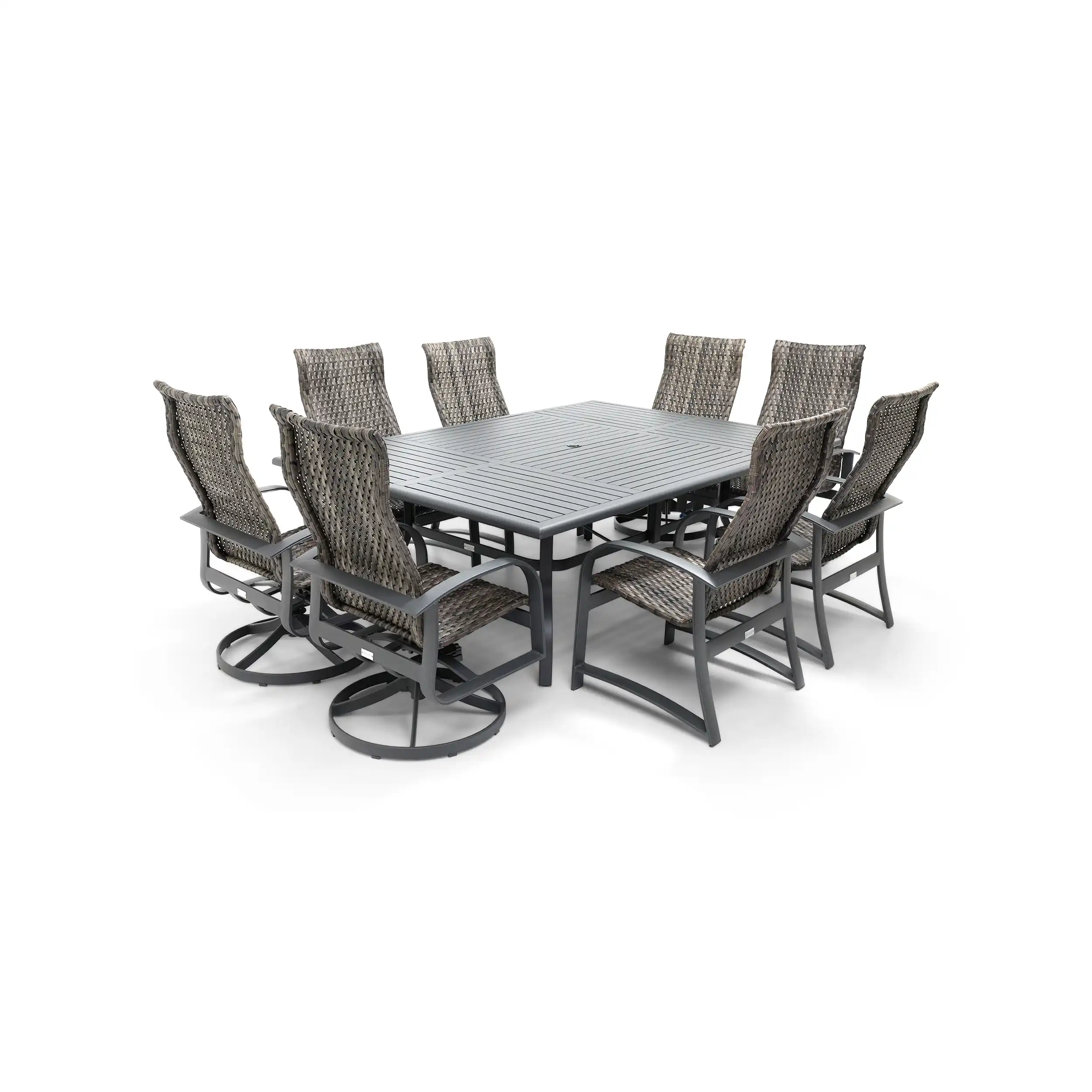 Wakefield 9 Piece Woven Dining Group W/ 60"x84" Rect. Table - Image 4