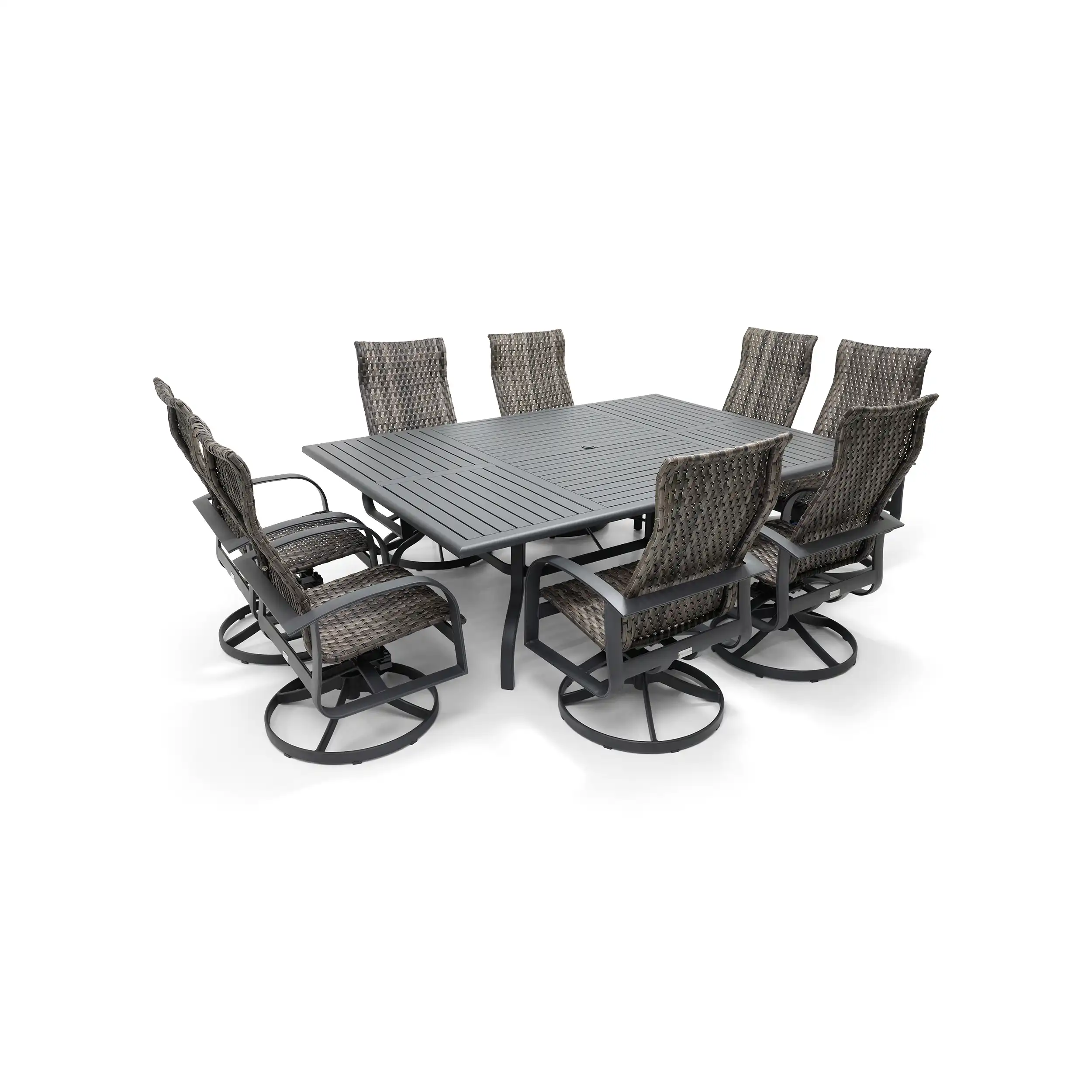 Wakefield 9 Piece Woven Dining Group W/ 60"x84" Rect. Table - Image 5
