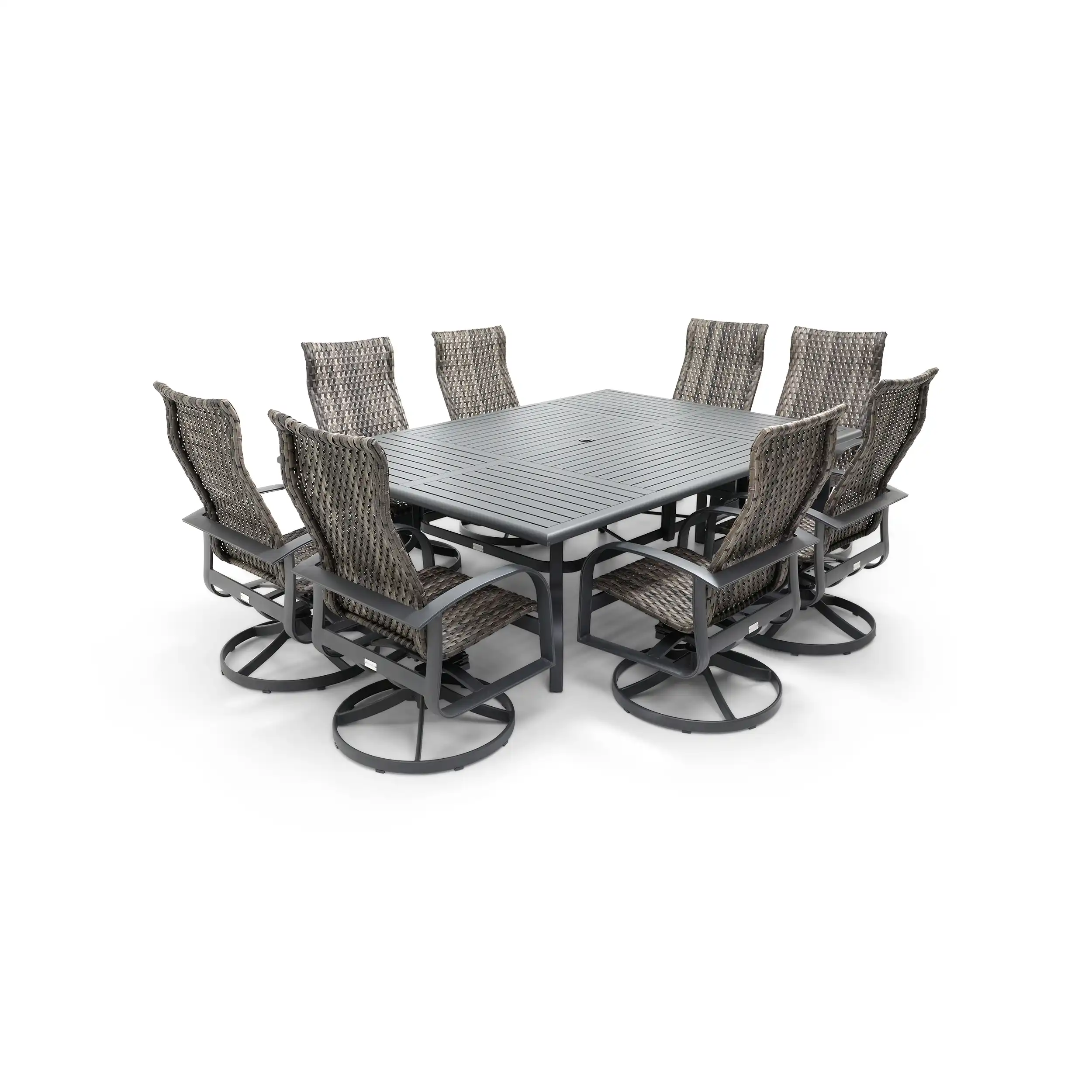 Wakefield 9 Piece Woven Dining Group W/ 60"x84" Rect. Table - Image 6