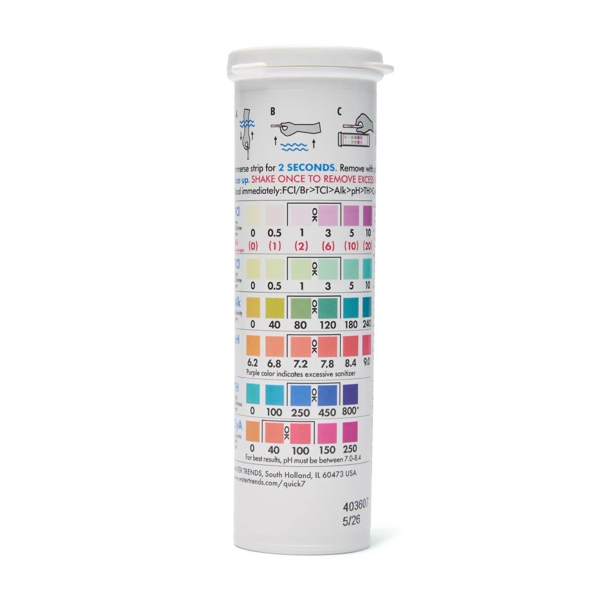 WATER TRENDS Quick 7-in-1 Test Strips (50 Pack) - Image 2