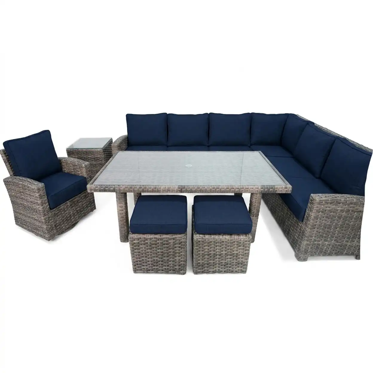 Woodridge 9 Piece Sectional Conversation/Chat Group - Spectrum Indigo - Image 4