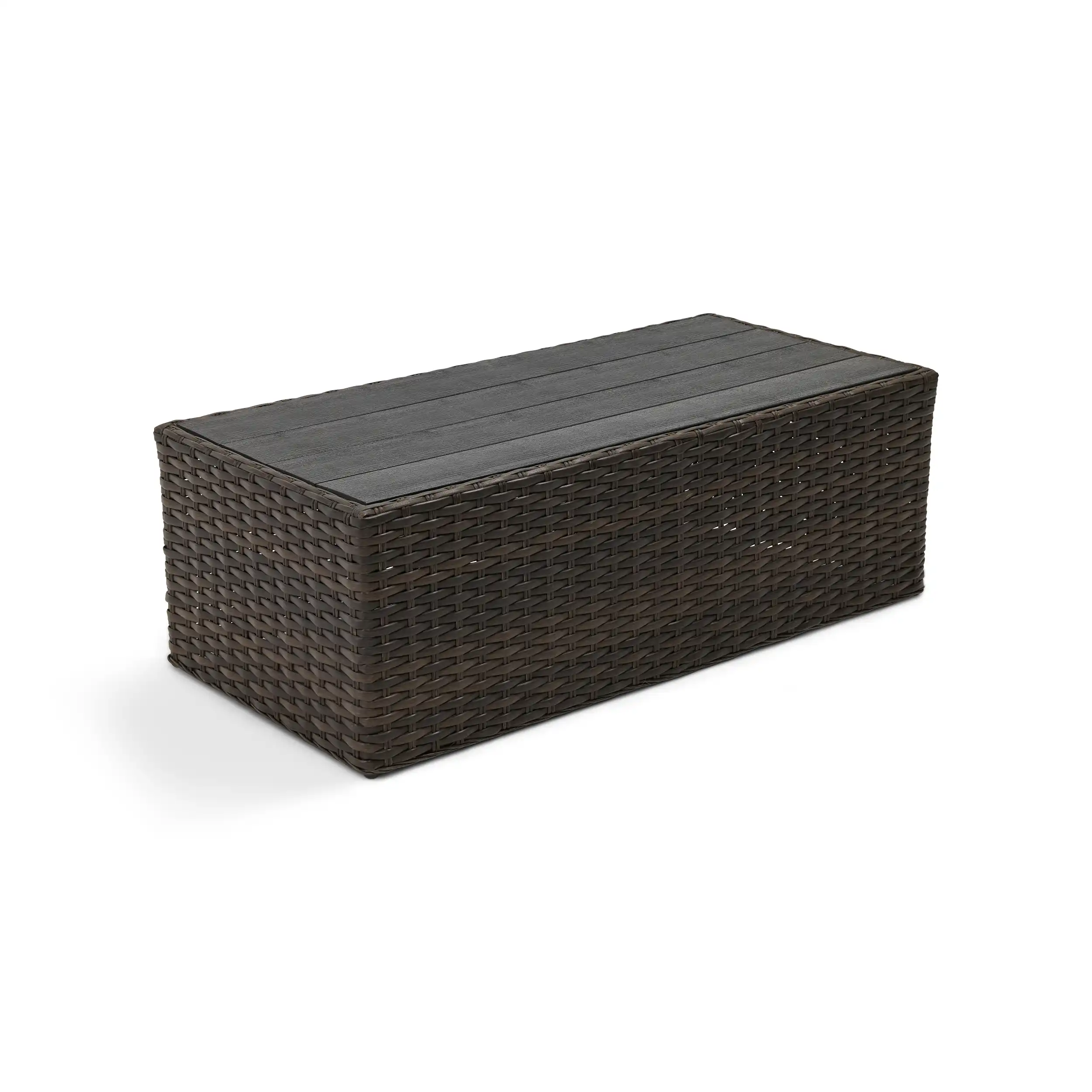 Aruba 24"x48" Rectangle Woven Poly Top Coffee Table - Brown - Image 2