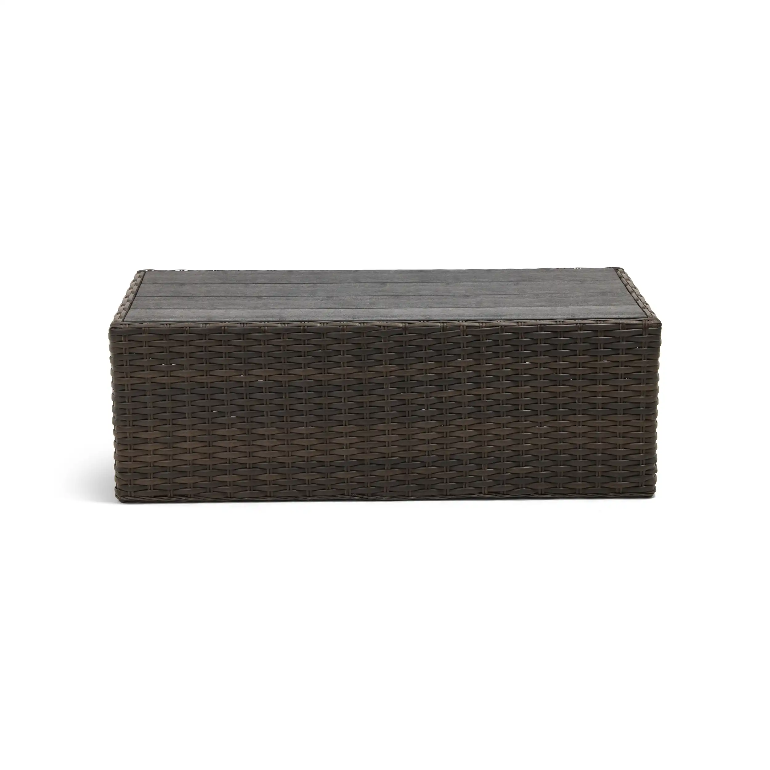 Aruba 24"x48" Rectangle Woven Poly Top Coffee Table - Brown - Image 3