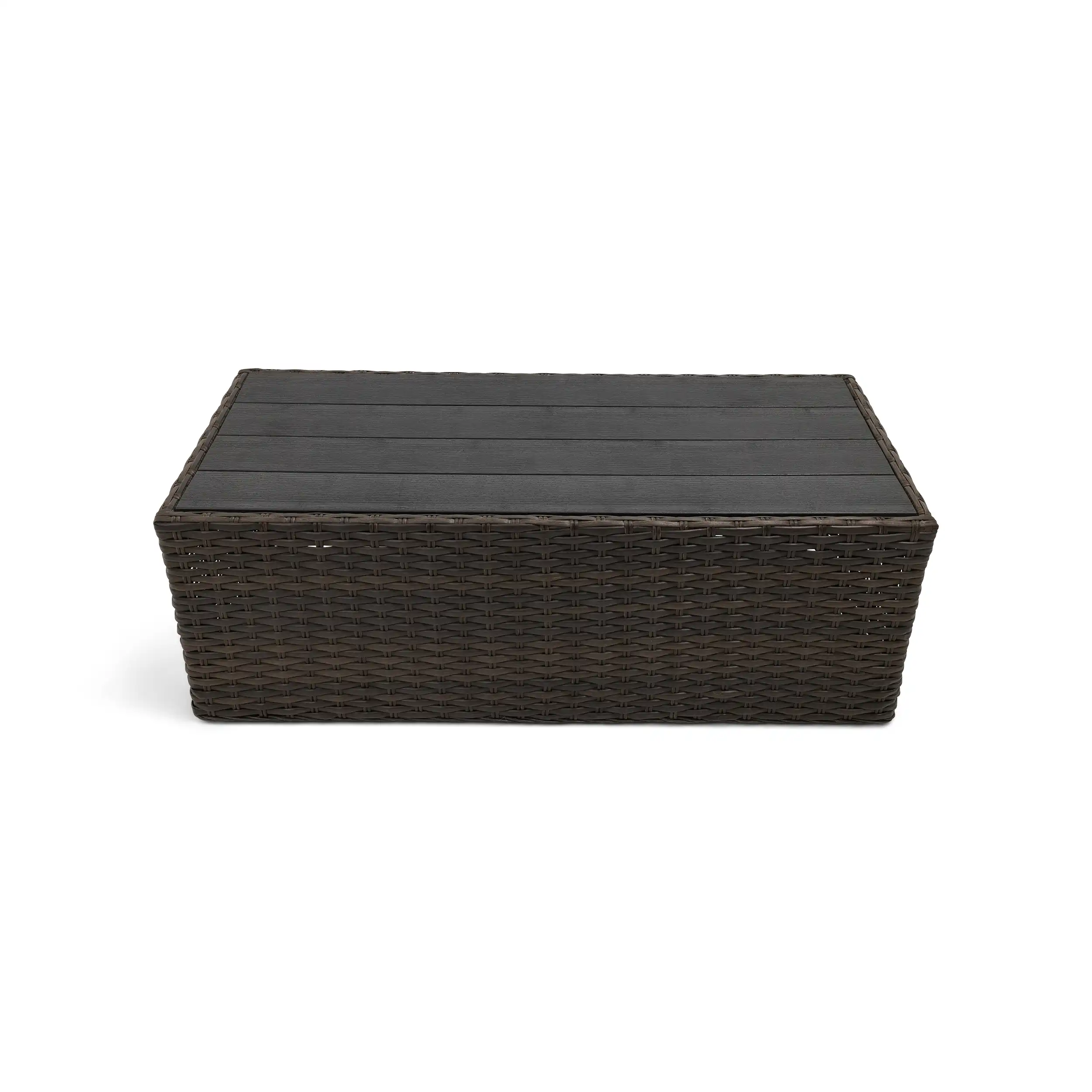 Aruba 24"x48" Rectangle Woven Poly Top Coffee Table - Brown - Image 4