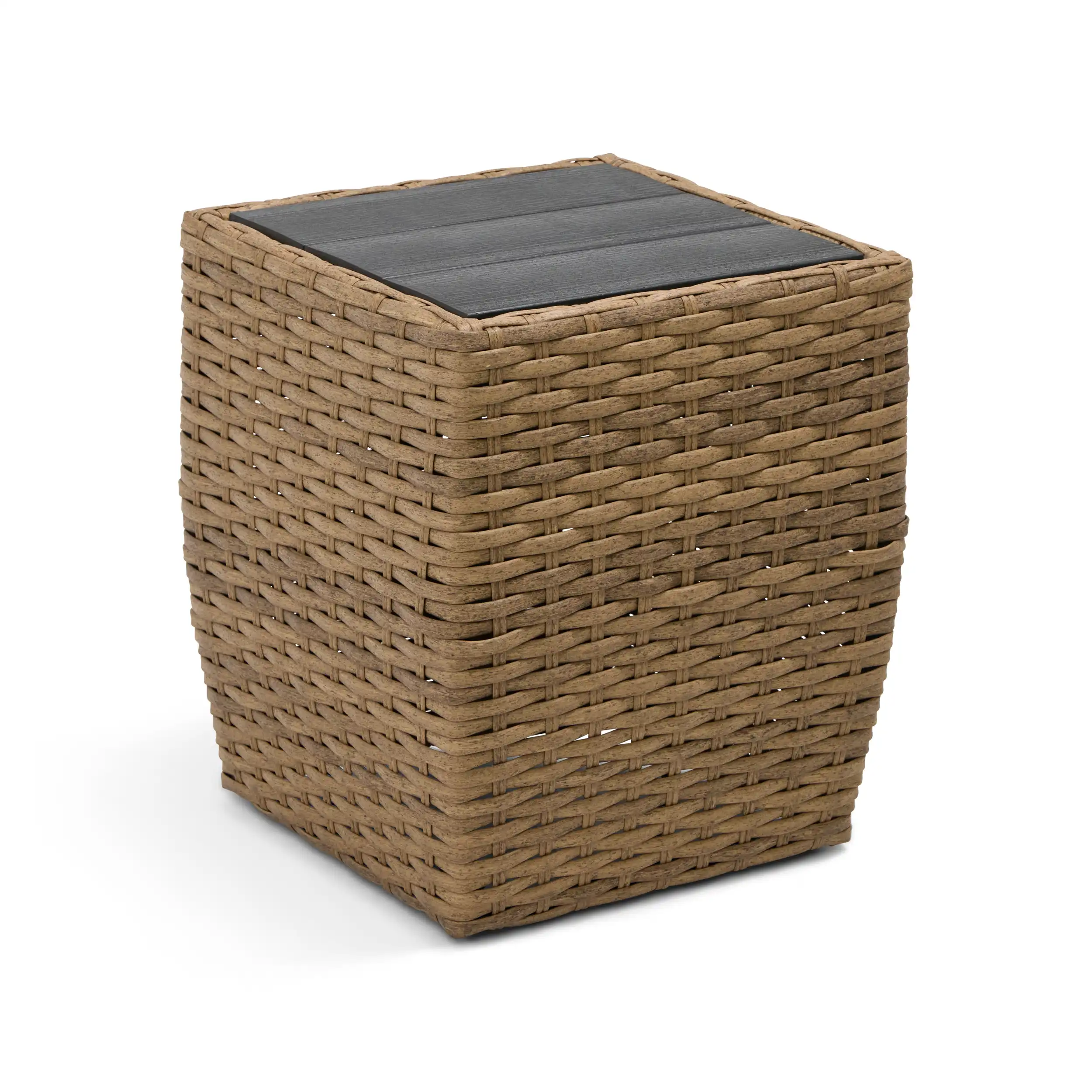 Benson 24" Square Woven Poly Top Side Table - Driftwood - Image 2