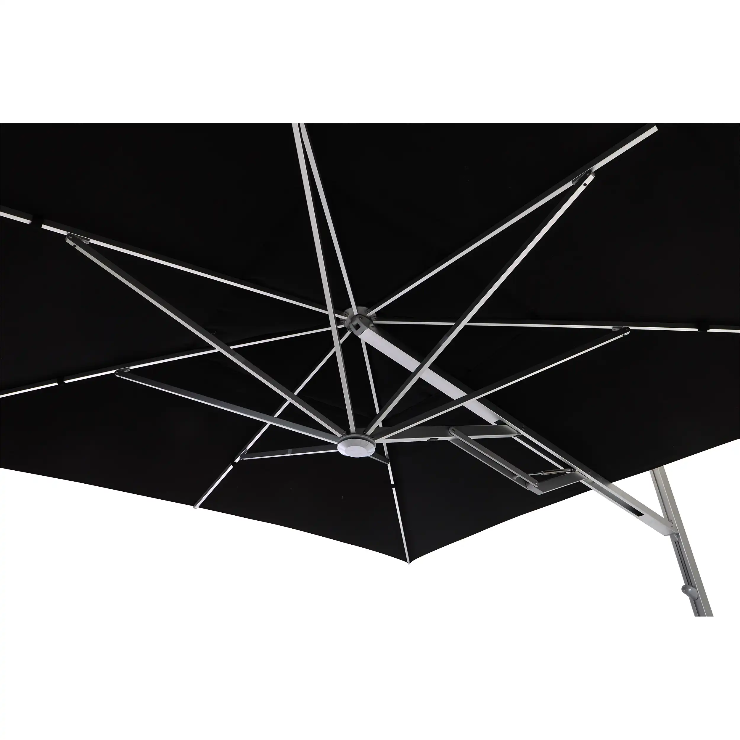 13' Square Commercial Valarium Cantilever Umbrella - Black - Image 10