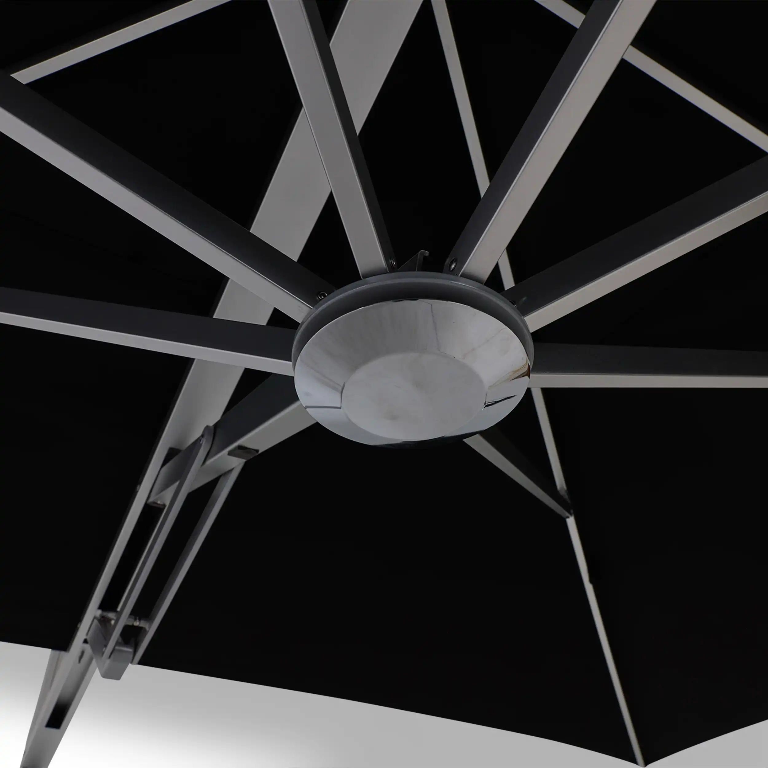 13' Square Commercial Valarium Cantilever Umbrella - Black - Image 11