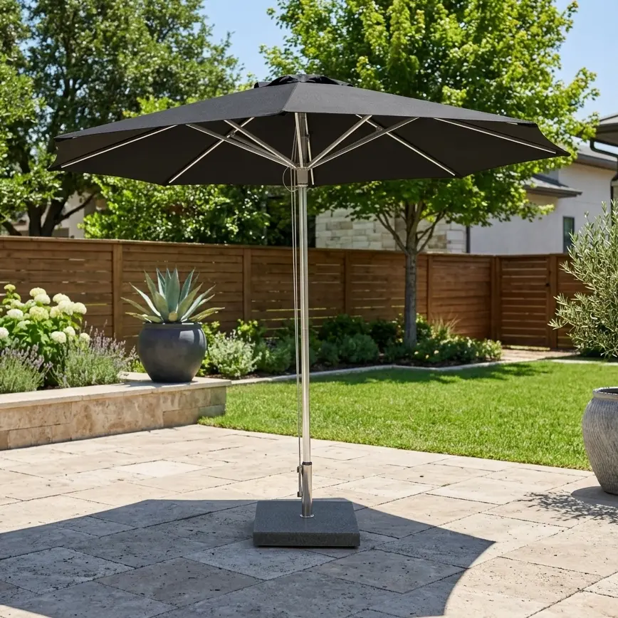 10' Commercial Octagonal Valencia Market Umbrella - Black