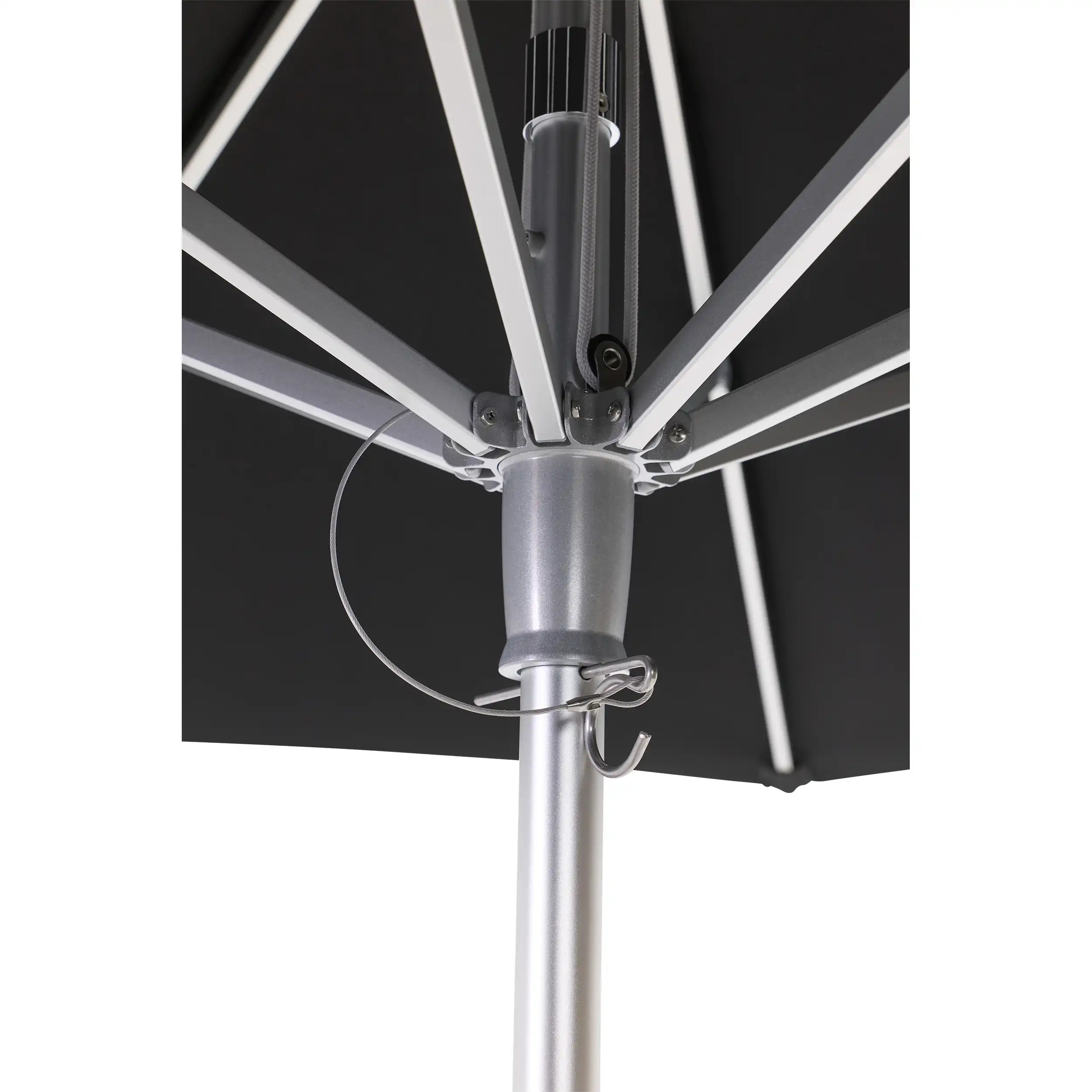 10' Commercial Octagonal Valencia Market Umbrella - Black - Image 5