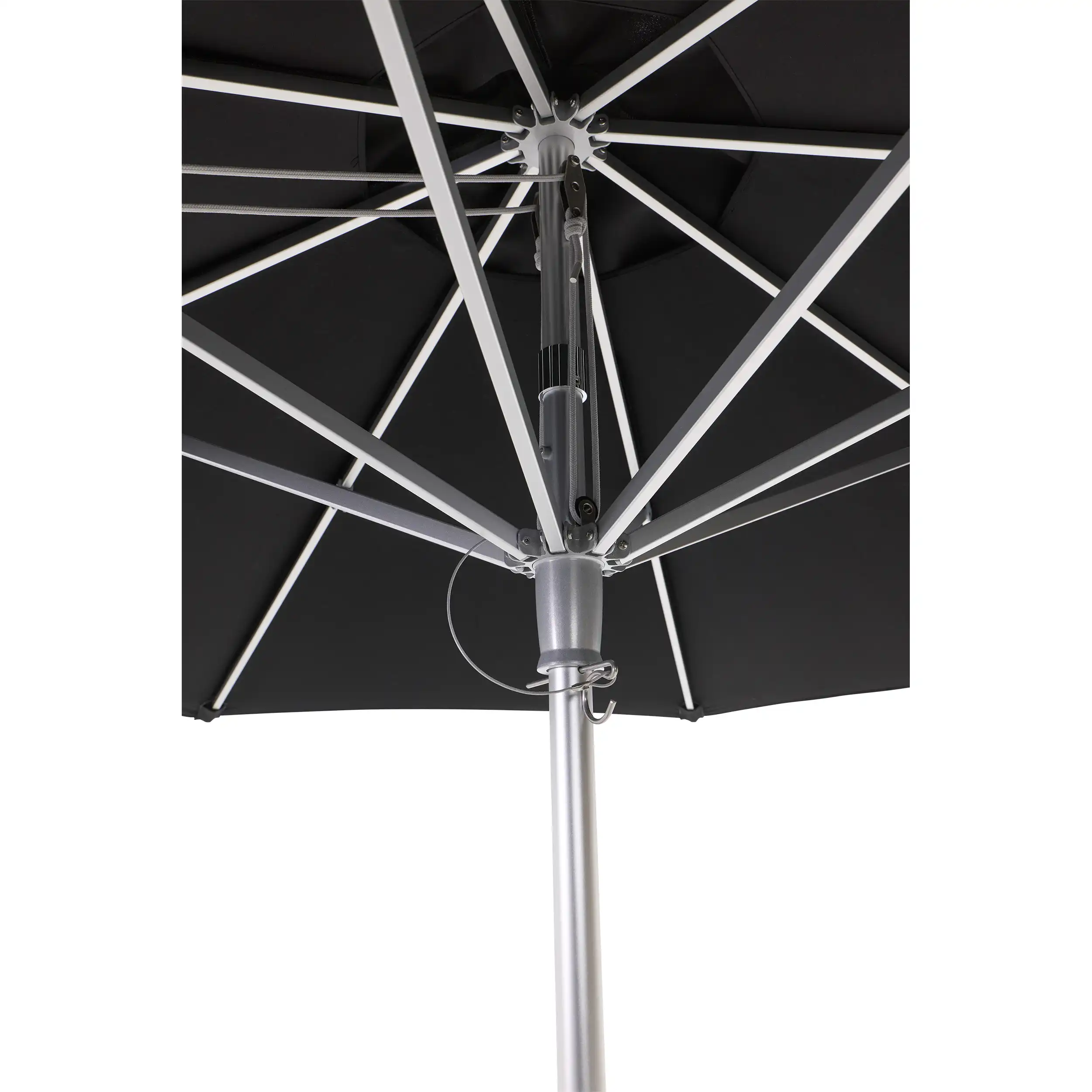 10' Commercial Octagonal Valencia Market Umbrella - Black - Image 6
