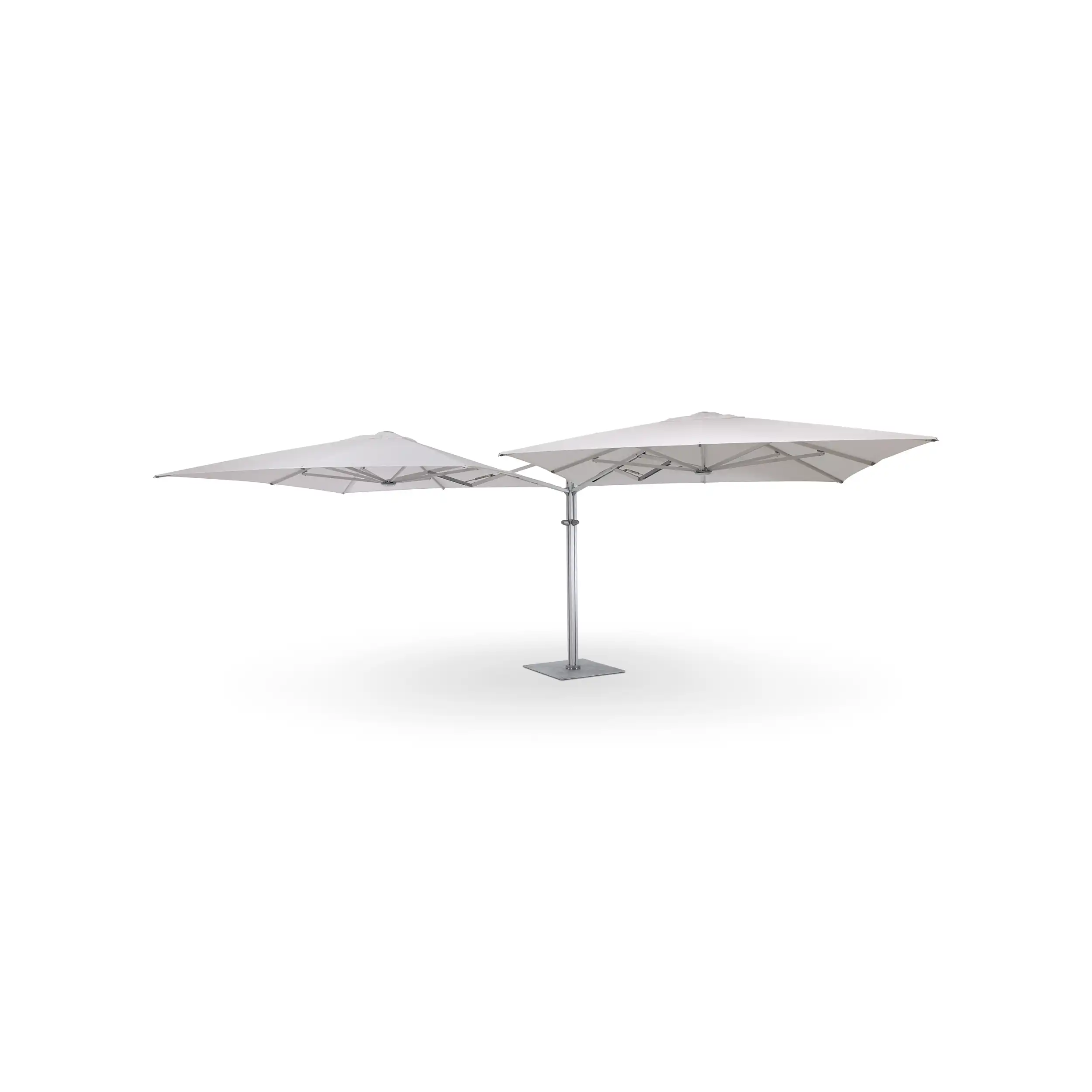 10' Dual Square Canopy Commercial Valencia Cantilever Umbrella - Natural - Image 2