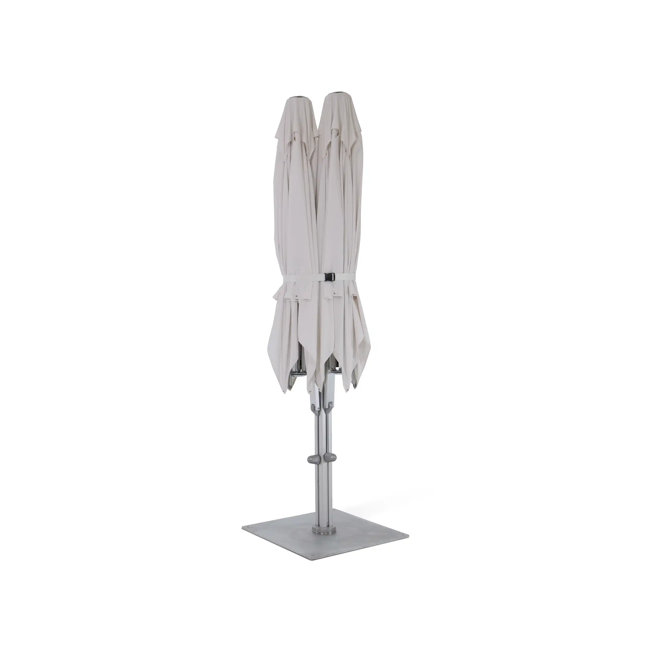 10' Dual Square Canopy Commercial Valencia Cantilever Umbrella - Natural - Image 4