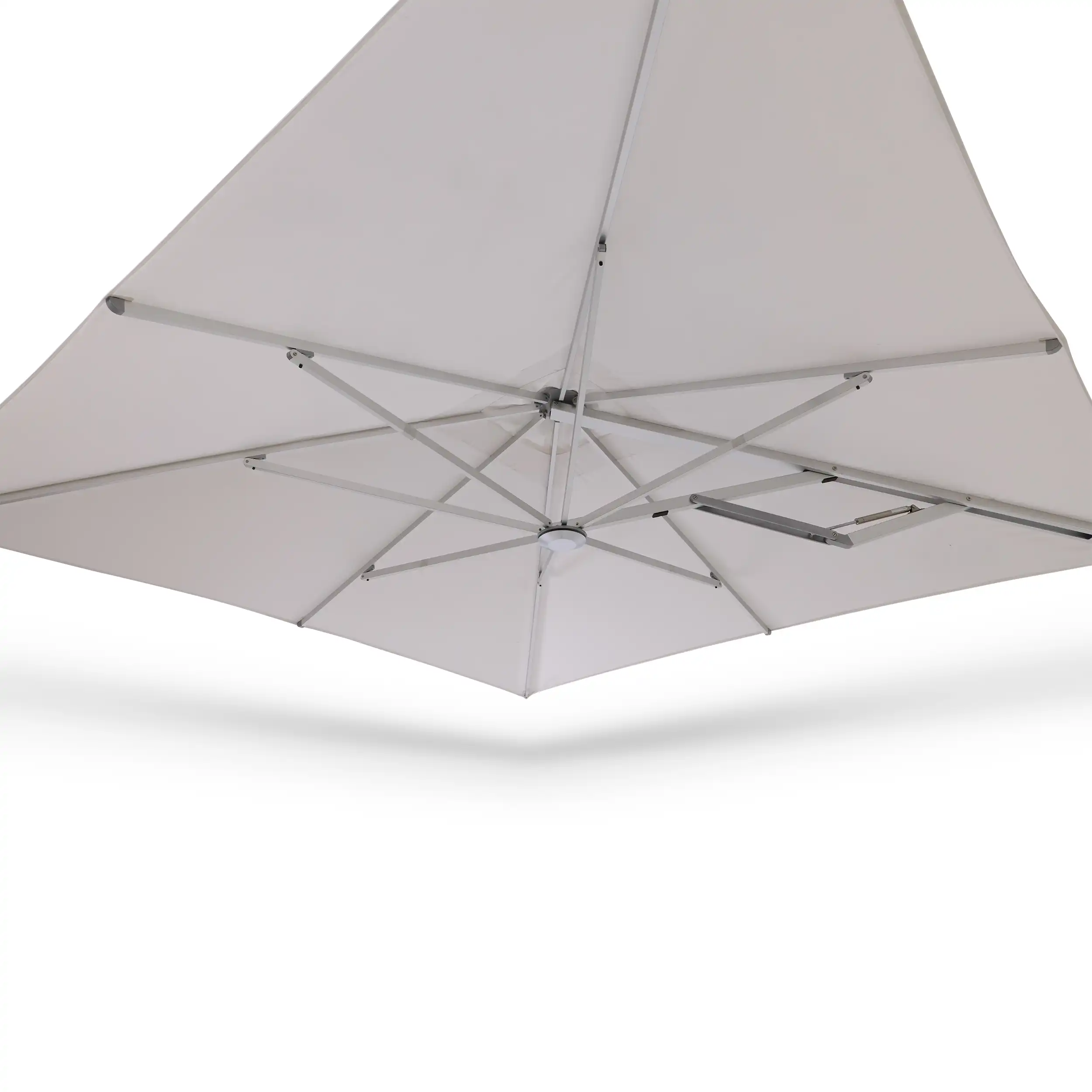 10' Dual Square Canopy Commercial Valencia Cantilever Umbrella - Natural - Image 7