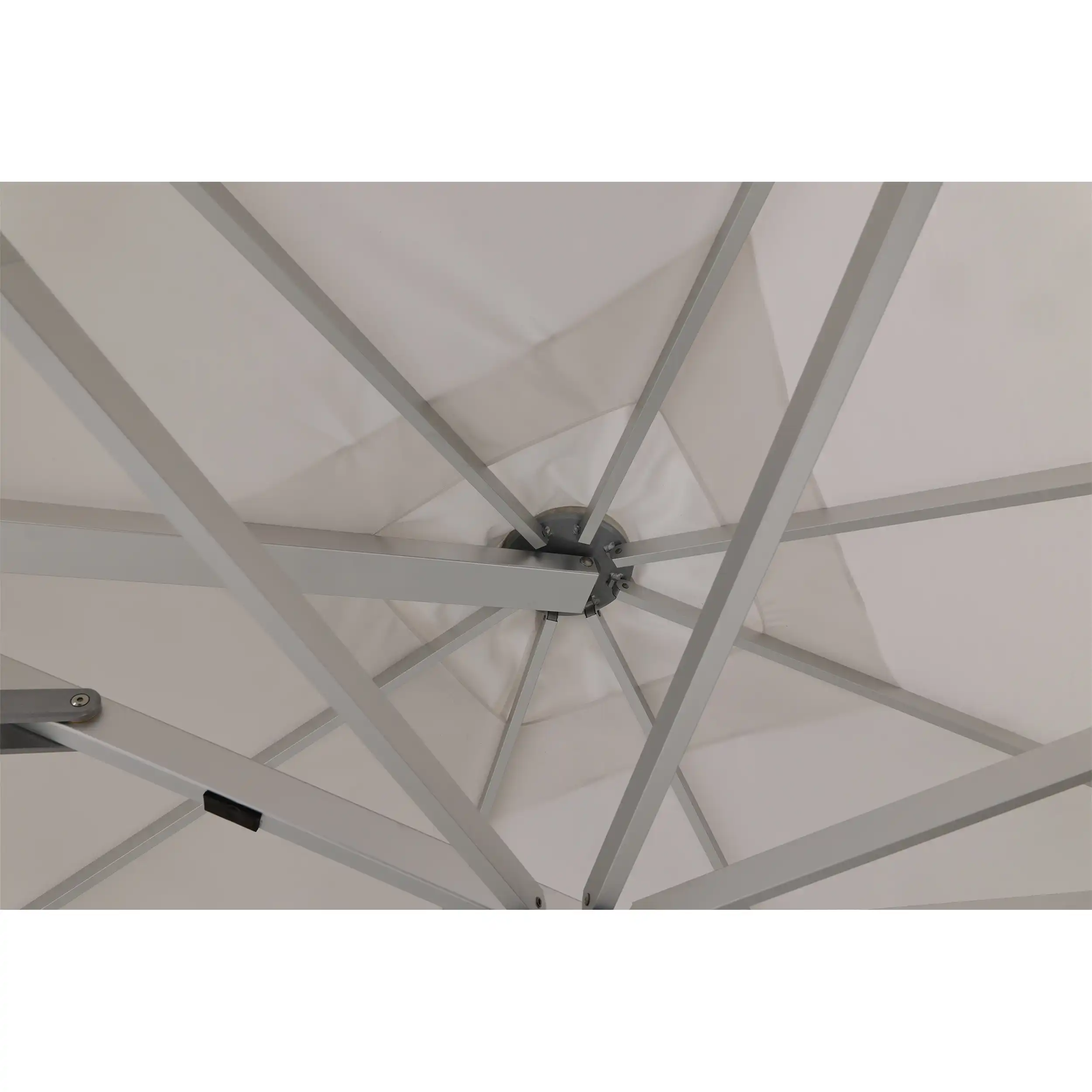 10' Dual Square Canopy Commercial Valencia Cantilever Umbrella - Natural - Image 9