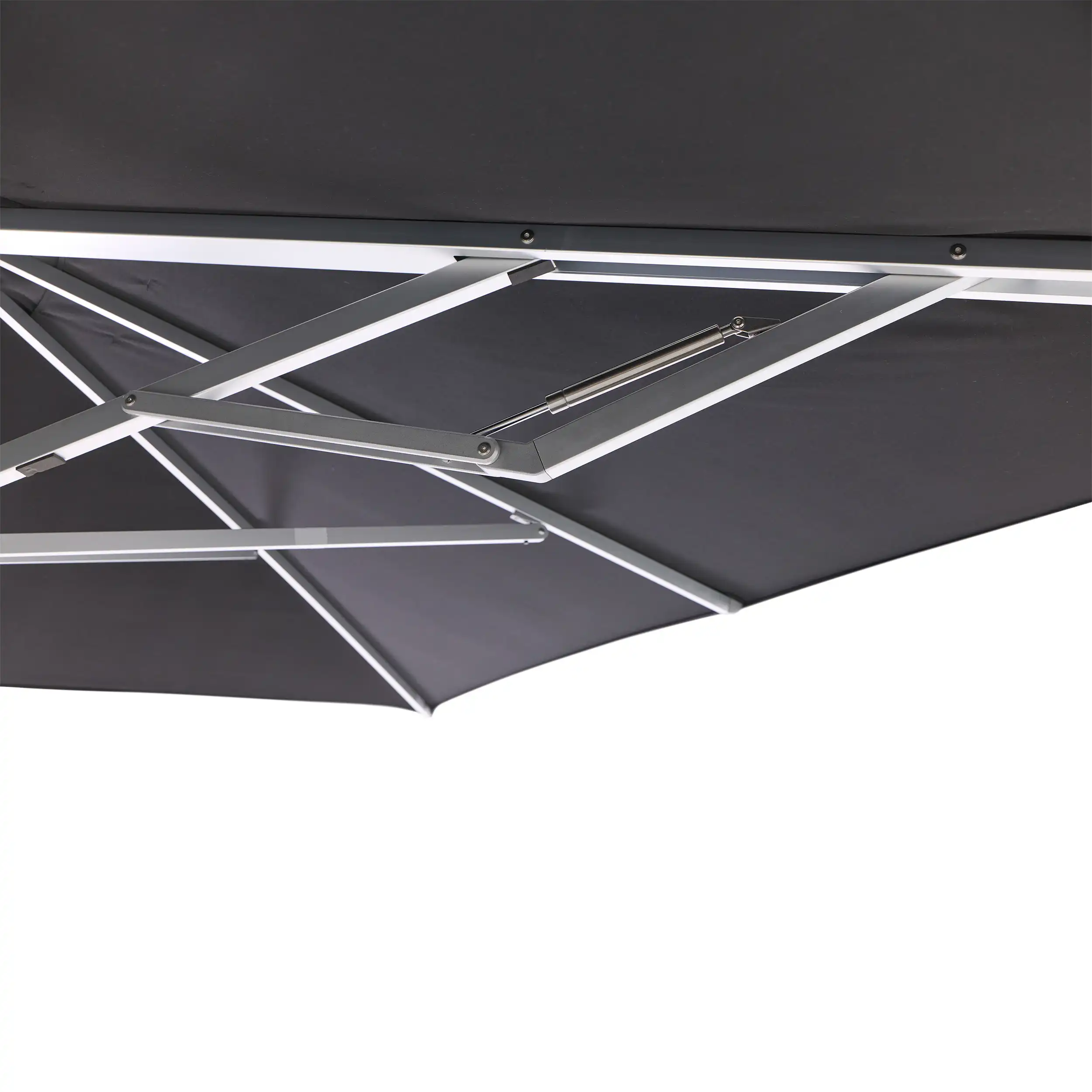 10' Dual Square Canopy Commercial Valencia Cantilever Umbrella - Black - Image 10