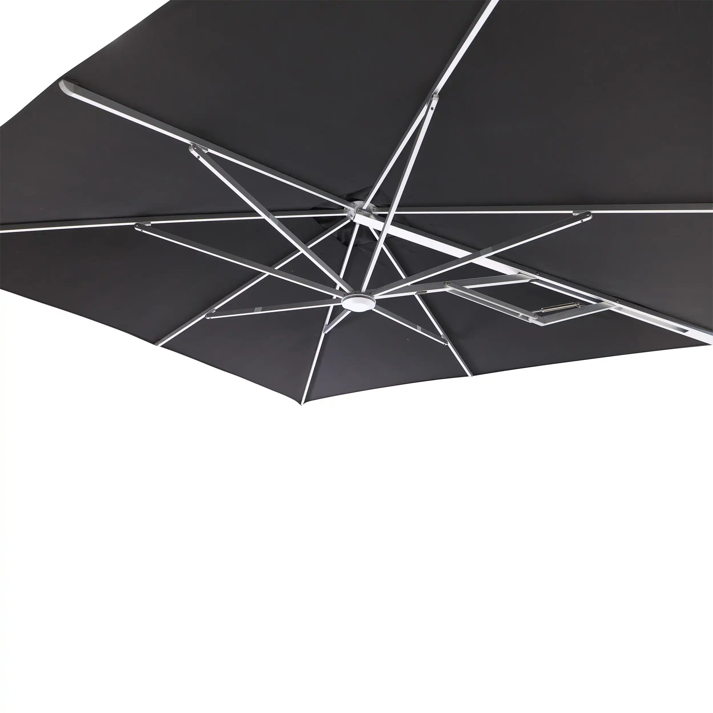 10' Dual Square Canopy Commercial Valencia Cantilever Umbrella - Black - Image 9