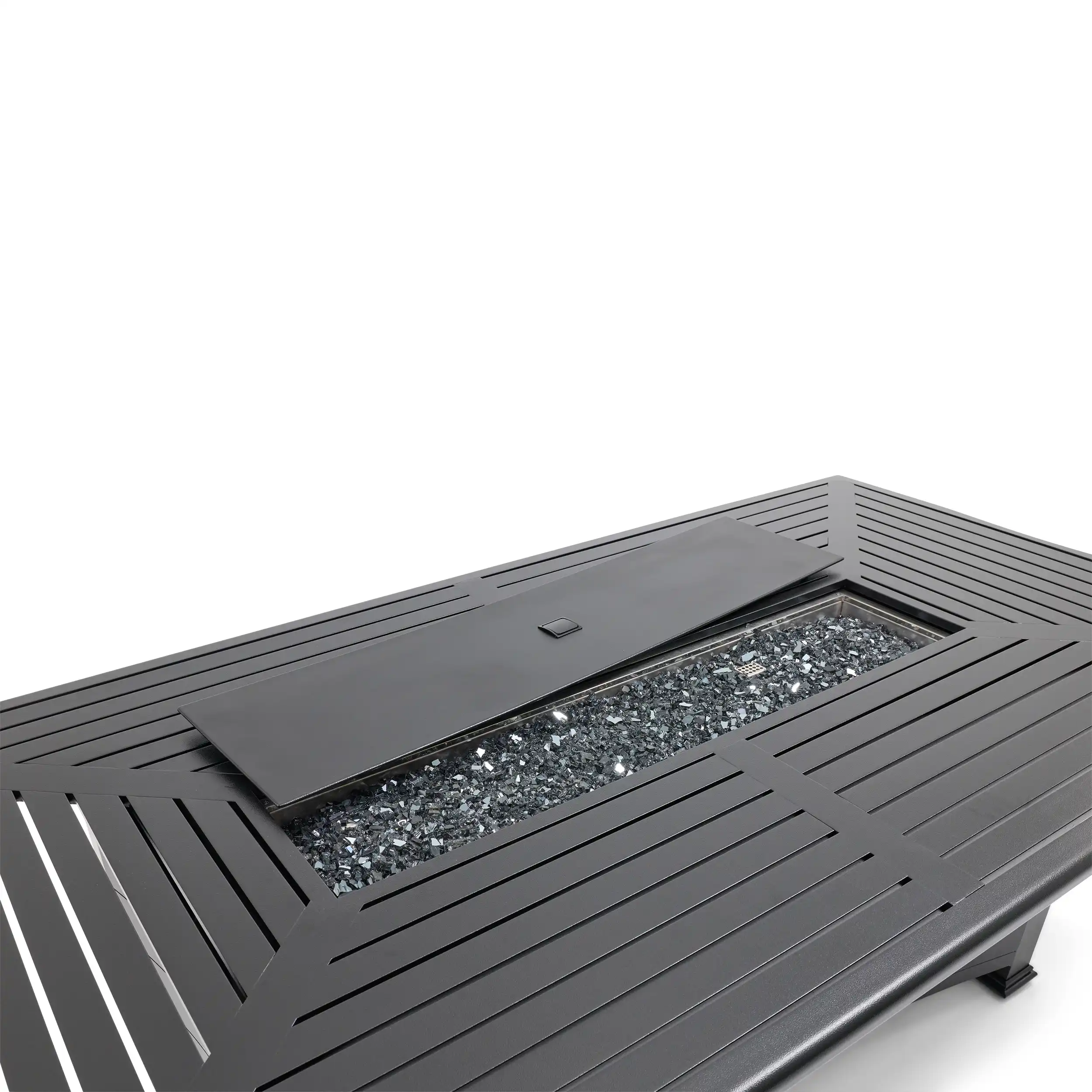 44"x84" Farnham Black Fire Dining Table W/ Lid - Image 8