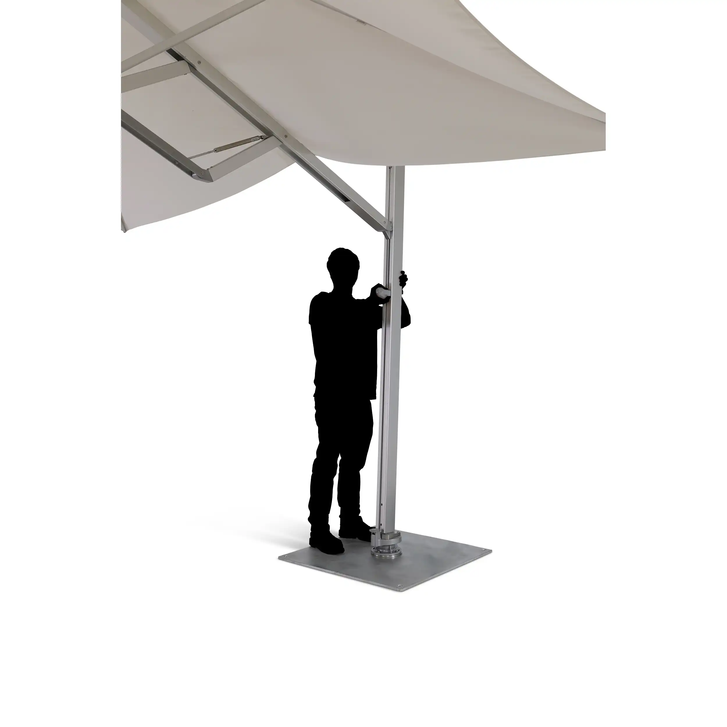 13' Square Commercial Valarium Cantilever Umbrella - Natural - Image 3