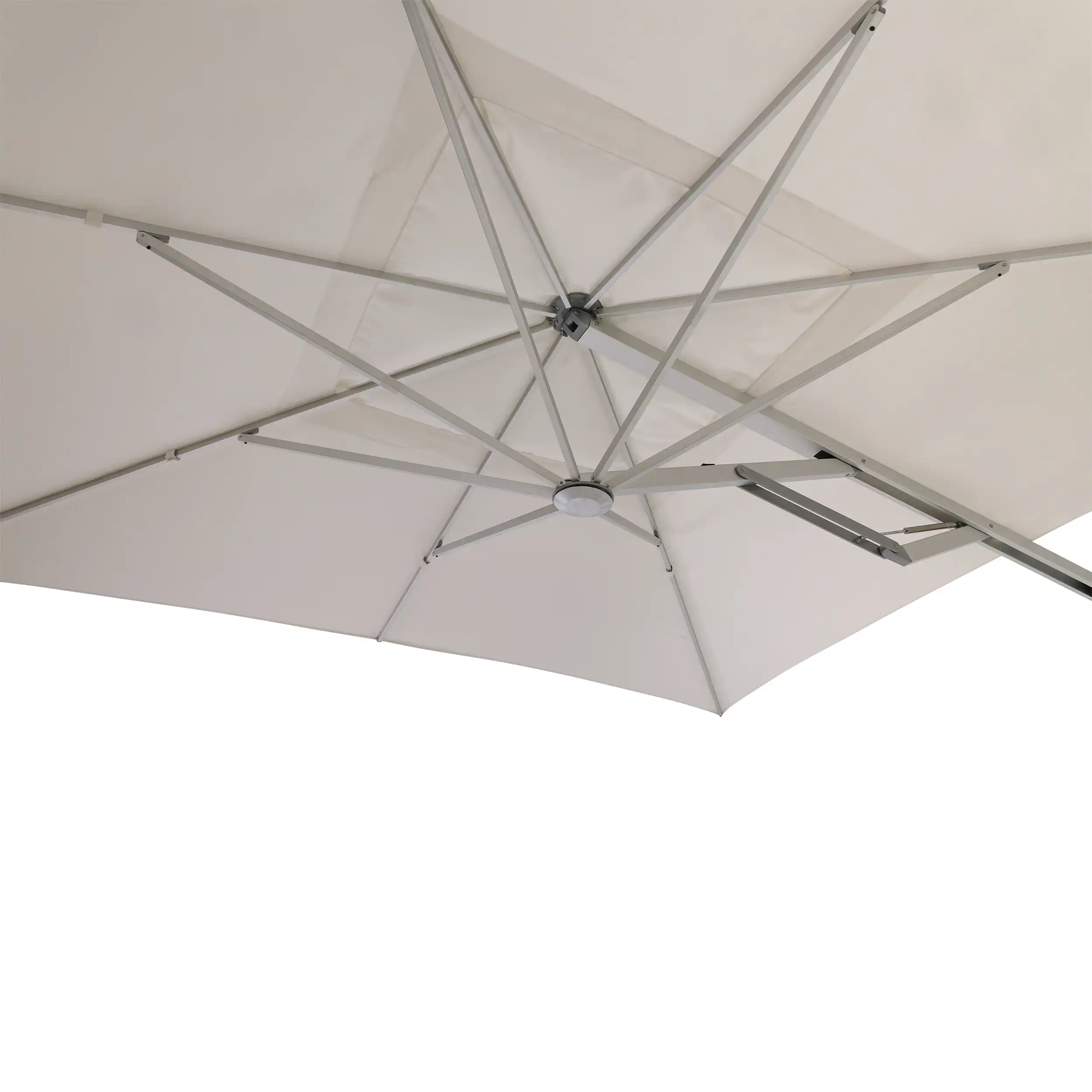 13' Square Commercial Valarium Cantilever Umbrella - Natural - Image 6